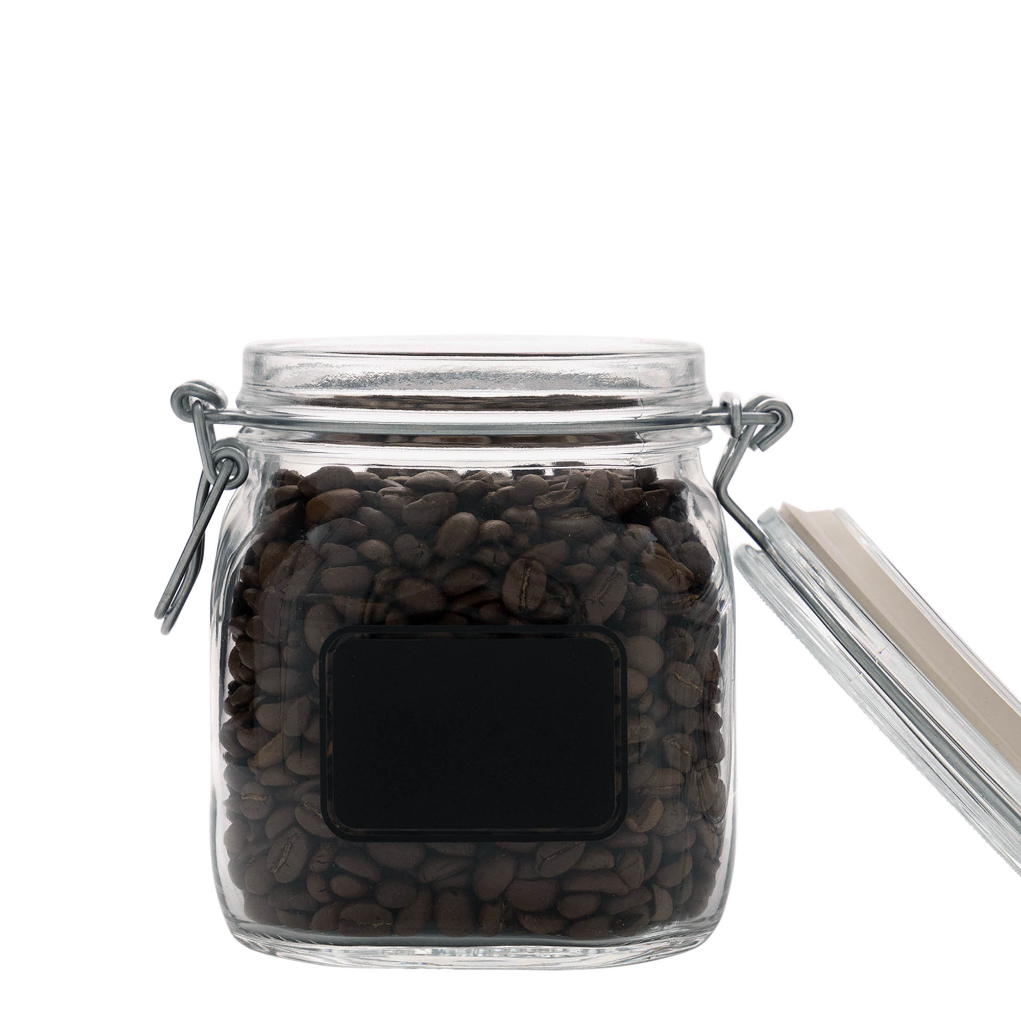 750 ml borcan cu clemă metalică „Fido”, motiv: câmp pentru etichetă, pătrat, gura: închidere cu clemă metalică 750 ml borcan cu clemă metalică „Fido”, motiv: câmp pentru etichetă, pătrat, gura: închidere cu clemă metalică