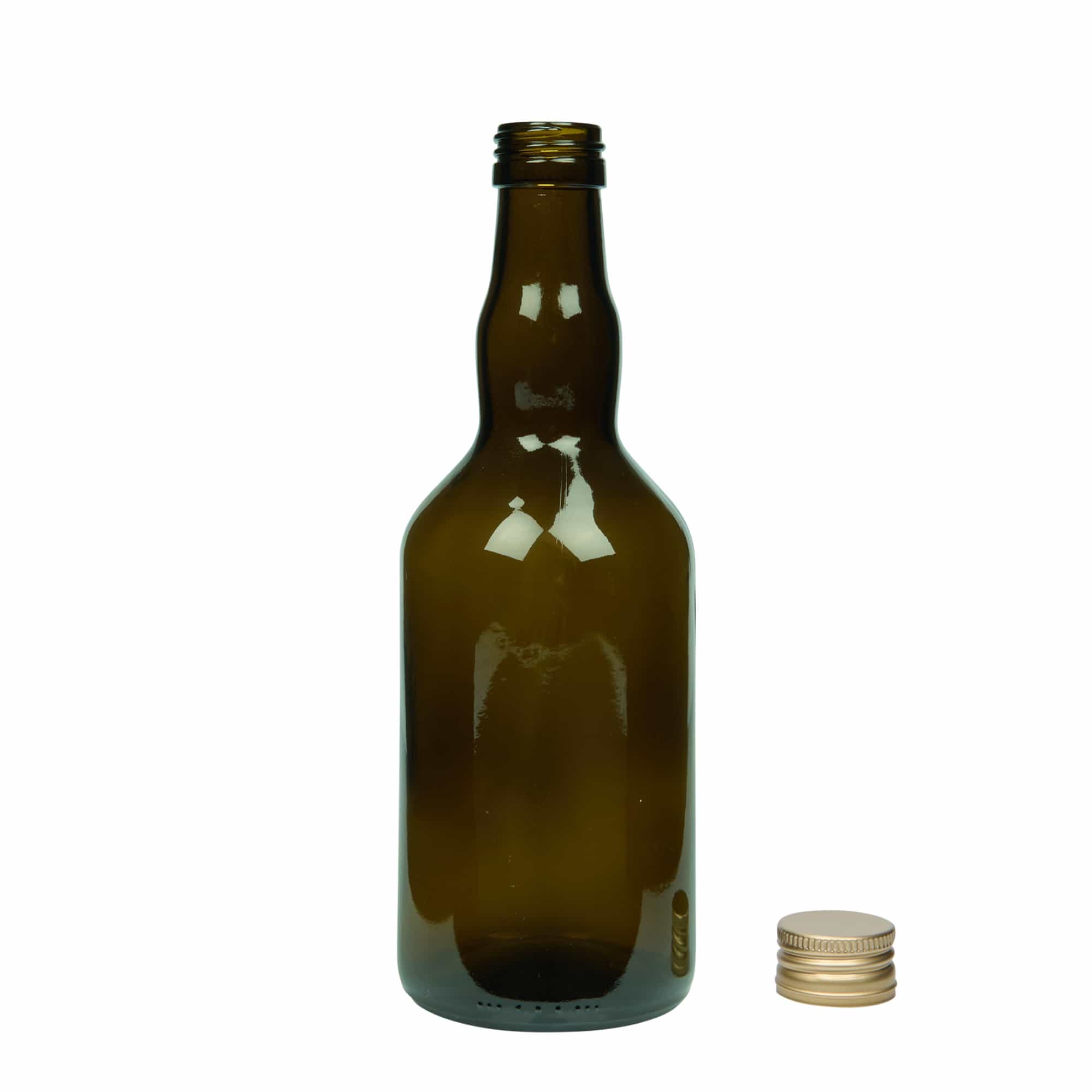 Sticlă de sticlă de 500 ml „Olona”, verde antic, gura: PP 31,5