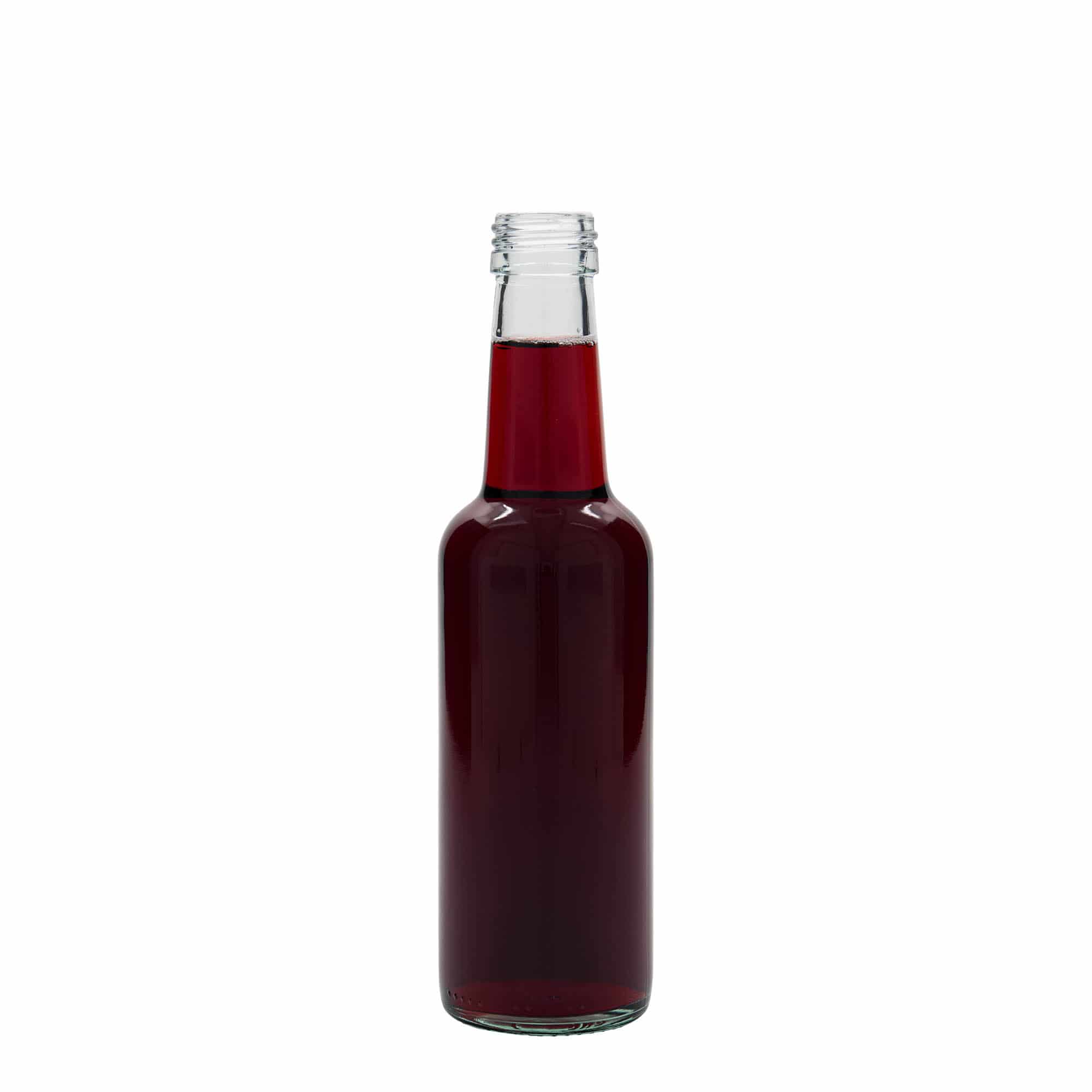 Sticlă de sticlă de 250 ml cu gât drept, deschidere: PP 28