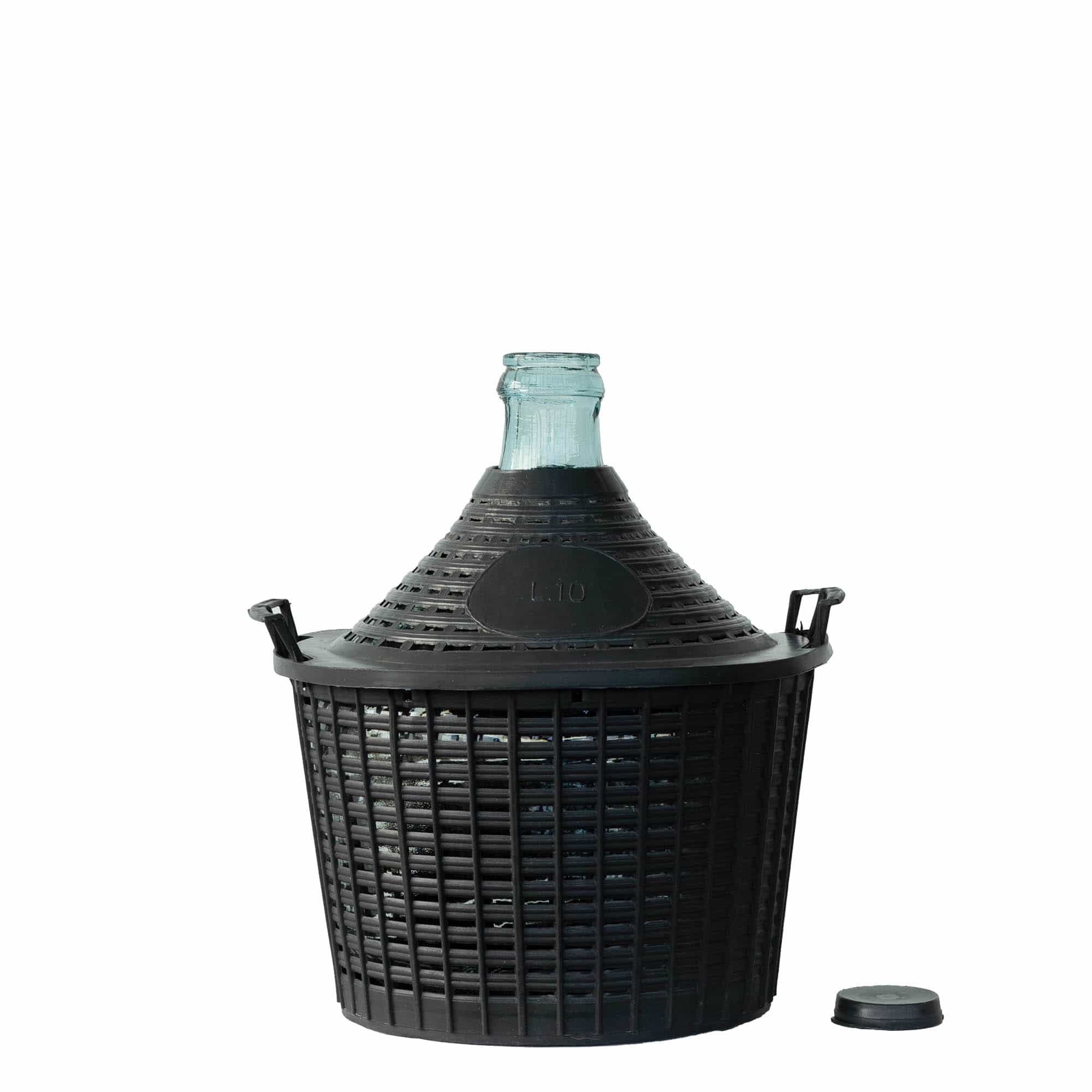 Butelie cu balon de 10 l, gât îngust, sticlă, gură: capac cu clapetă