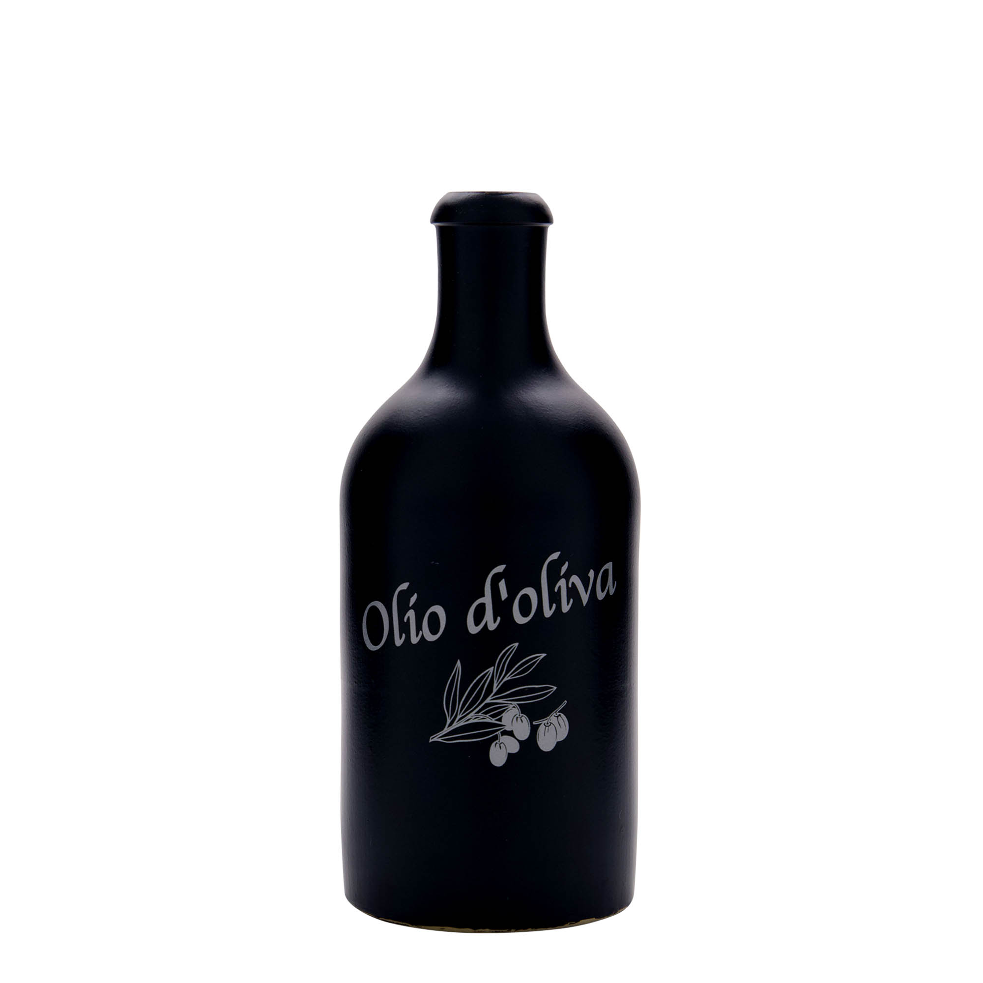500 ml ulcior de lut, motiv: ulei de măsline, ceramică, negru, gură: dop de plută 500 ml ulcior de lut, motiv: ulei de măsline, ceramică, negru, gură: dop de plută