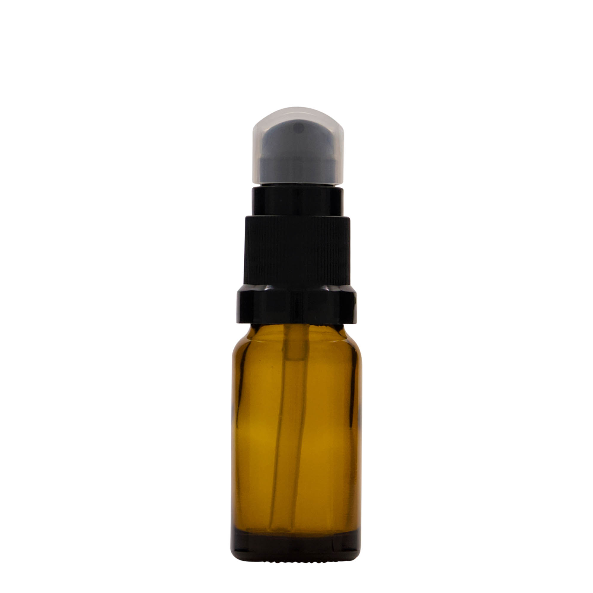 Flacon medical de 10 ml cu pompă pentru loțiune, sticlă, maro, gura: DIN 18