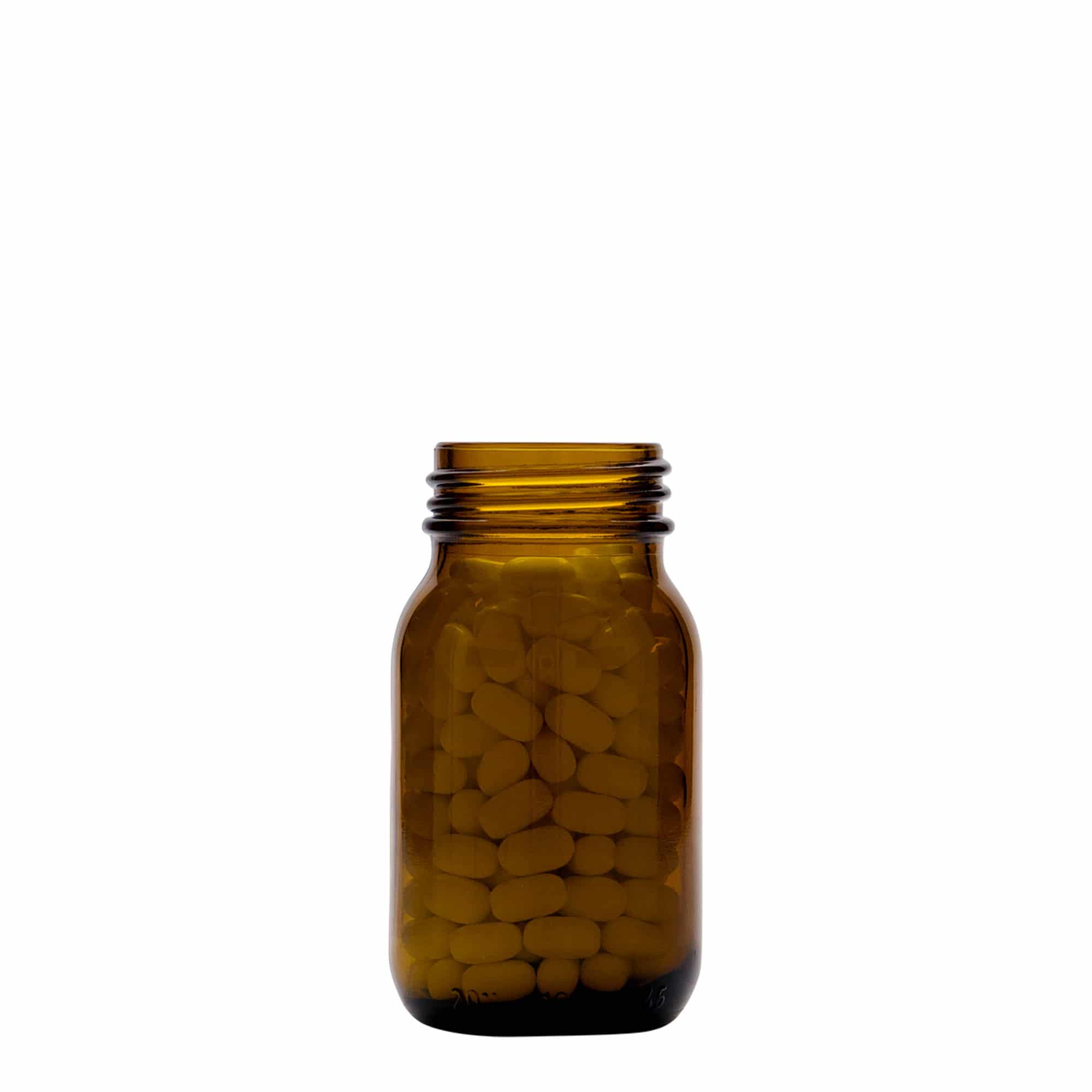 100 ml borcan cu gât larg, maro, gură: DIN 40 100 ml borcan cu gât larg, maro, gură: DIN 40