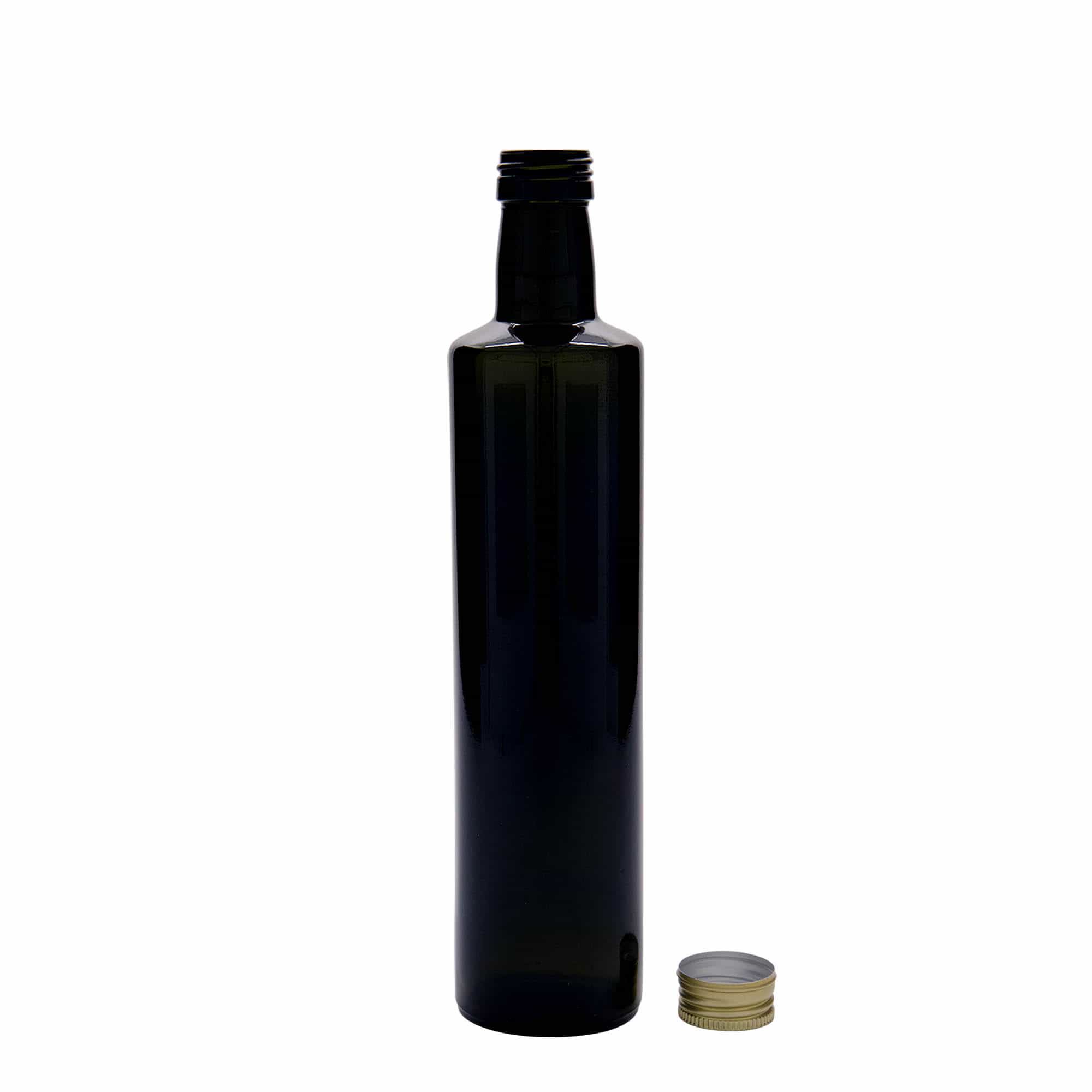 Sticlă de sticlă de 500 ml „Dorica”, verde antic, gura: PP 31,5