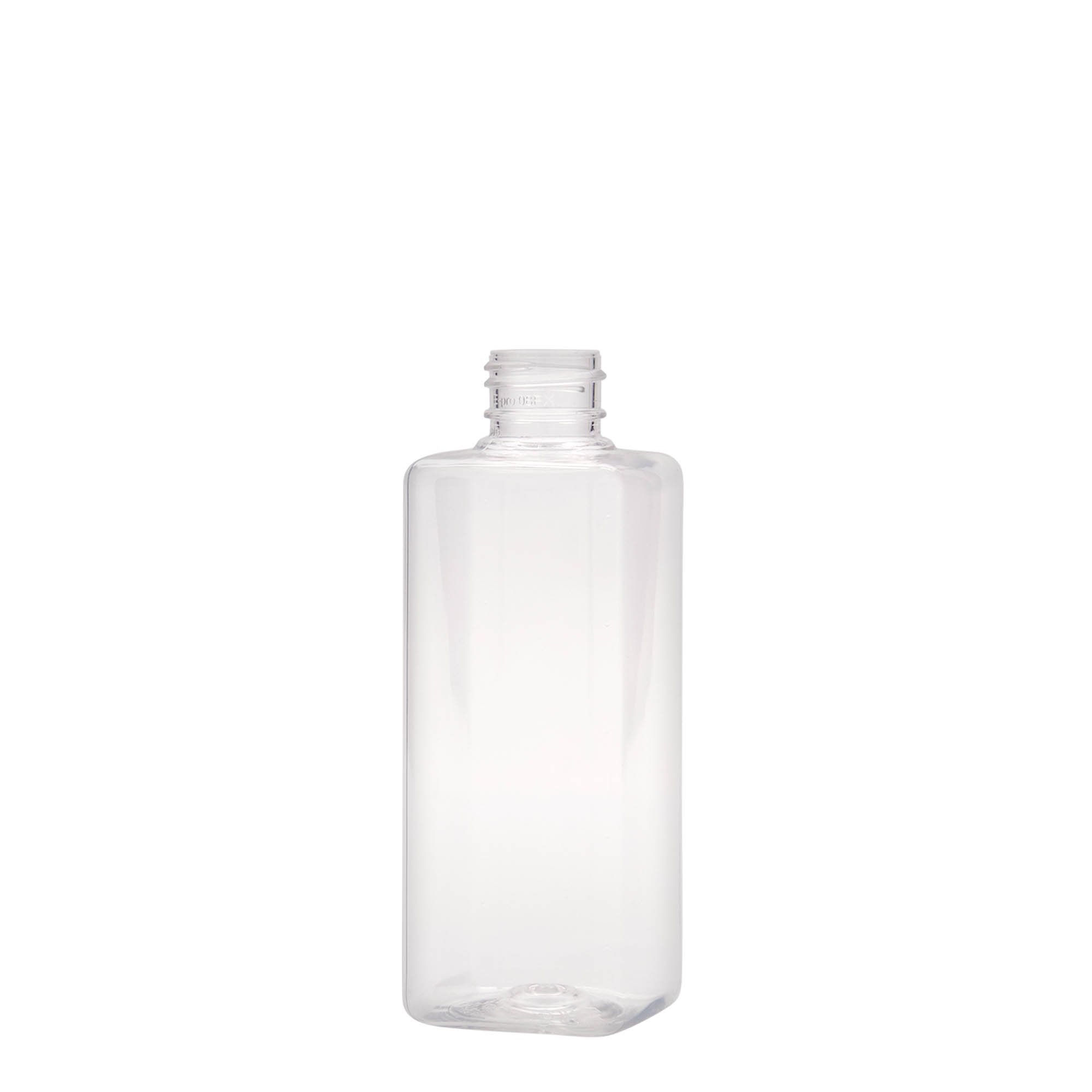 Sticlă PET de 200 ml „Karl”, pătrată, din plastic, gât: 24/410