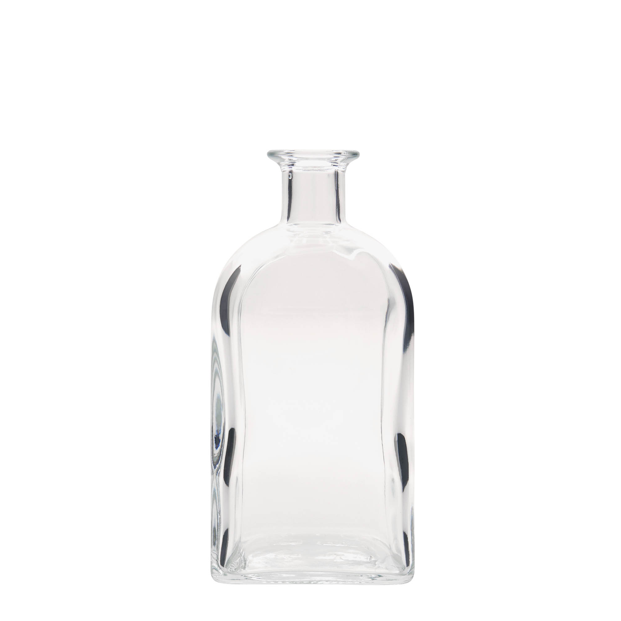 Sticlă de sticlă de 700 ml Apotheker Carré, pătrată, gura: dop de plută Sticlă de sticlă de 700 ml Apotheker Carré, pătrată, gura: dop de plută