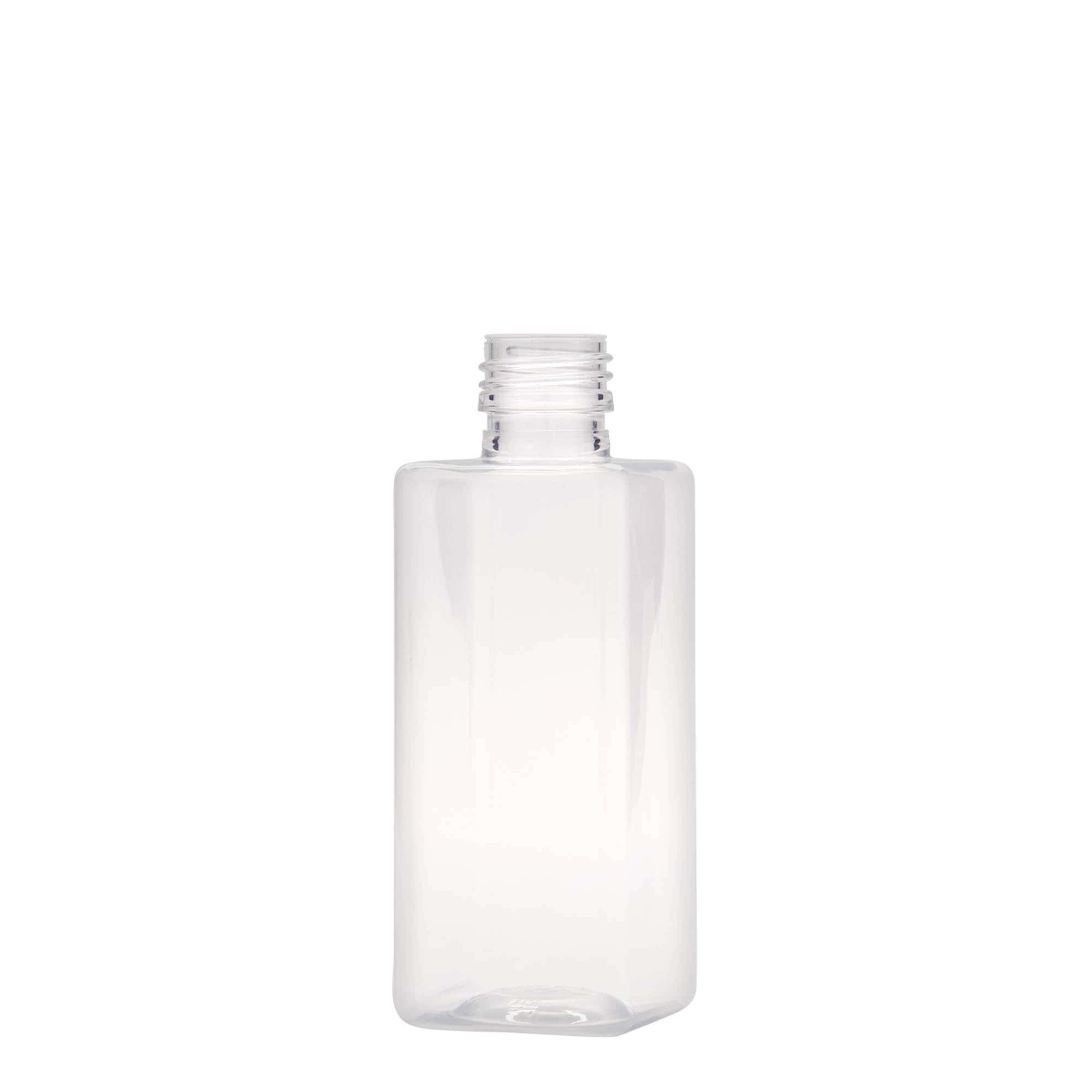 Sticlă PET de 250 ml „Karl”, pătrată, din plastic, gura: PP 28 Sticlă PET de 250 ml „Karl”, pătrată, din plastic, gura: PP 28