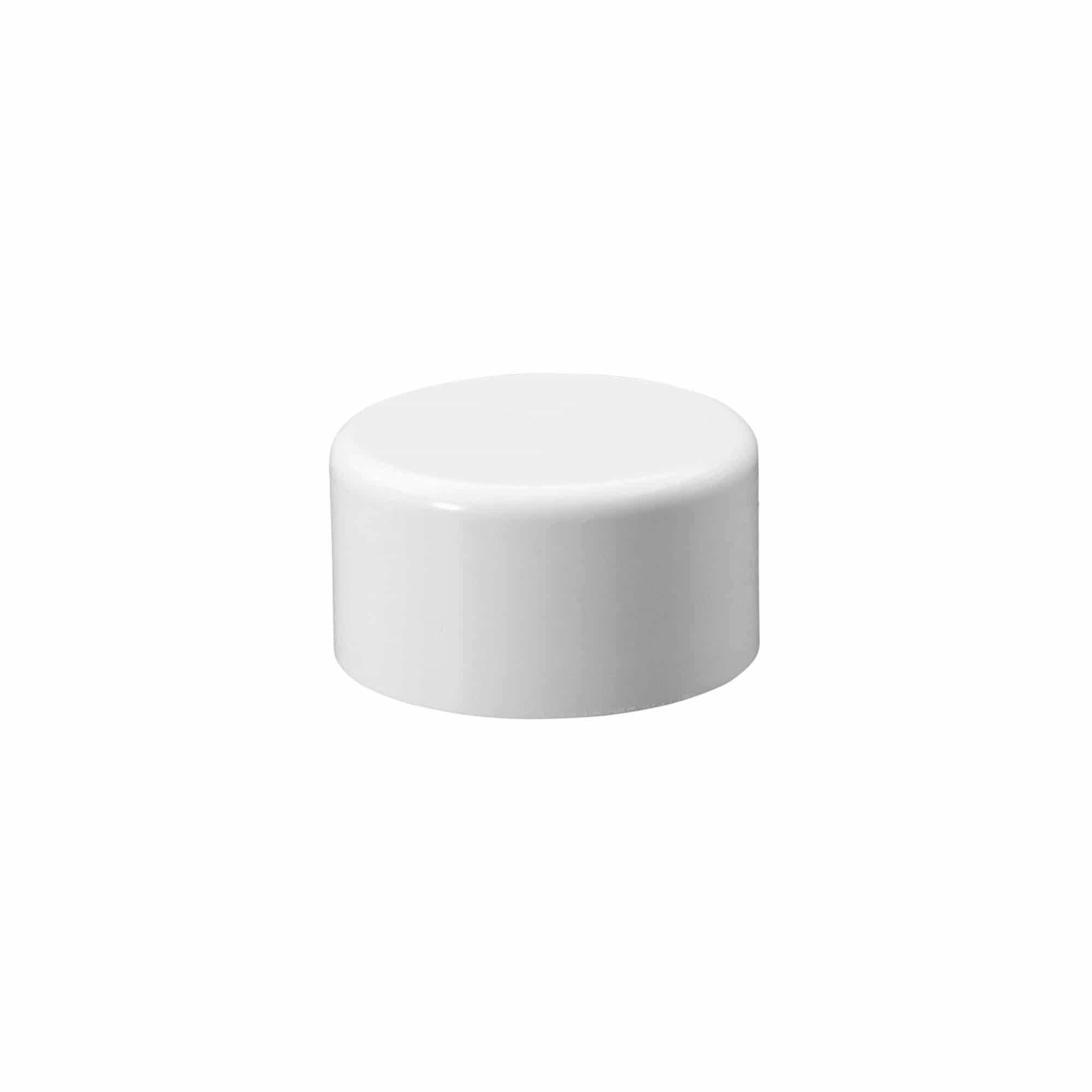 Capac cu filet pentru sticlă rotundă cu inserție pentru seringă, plastic PE, alb, pentru gura: DIN 25