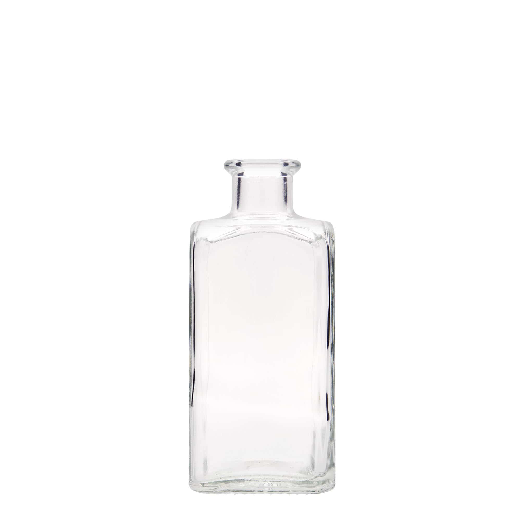 Sticlă de sticlă de 250 ml Apotheker Carré, pătrată, gât: plută Sticlă de sticlă de 250 ml Apotheker Carré, pătrată, gât: plută