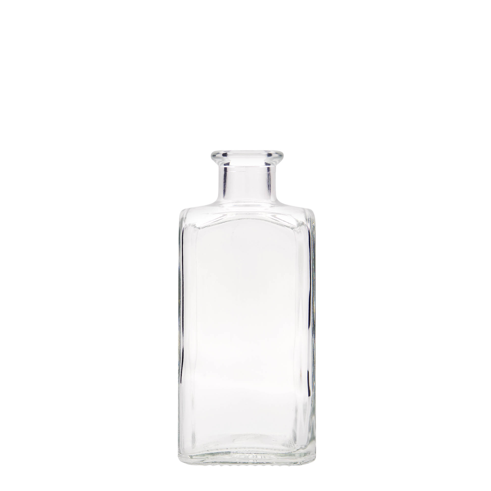Sticlă de sticlă de 250 ml Apotheker Carré, pătrată, gât: plută