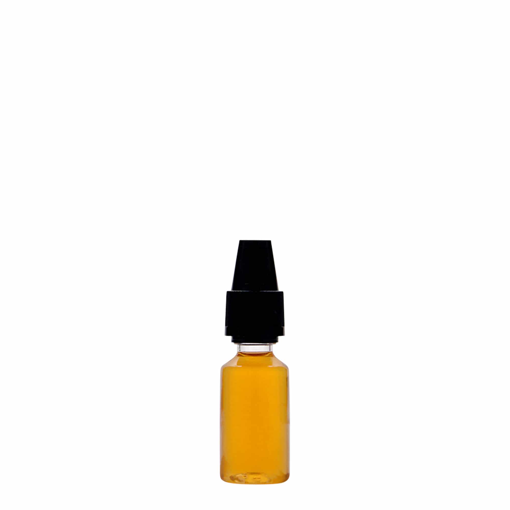 Sticlă PET de 10 ml „E-Liquid” cu siguranță de calitate și pentru copii, din plastic, deschidere: capac cu filet