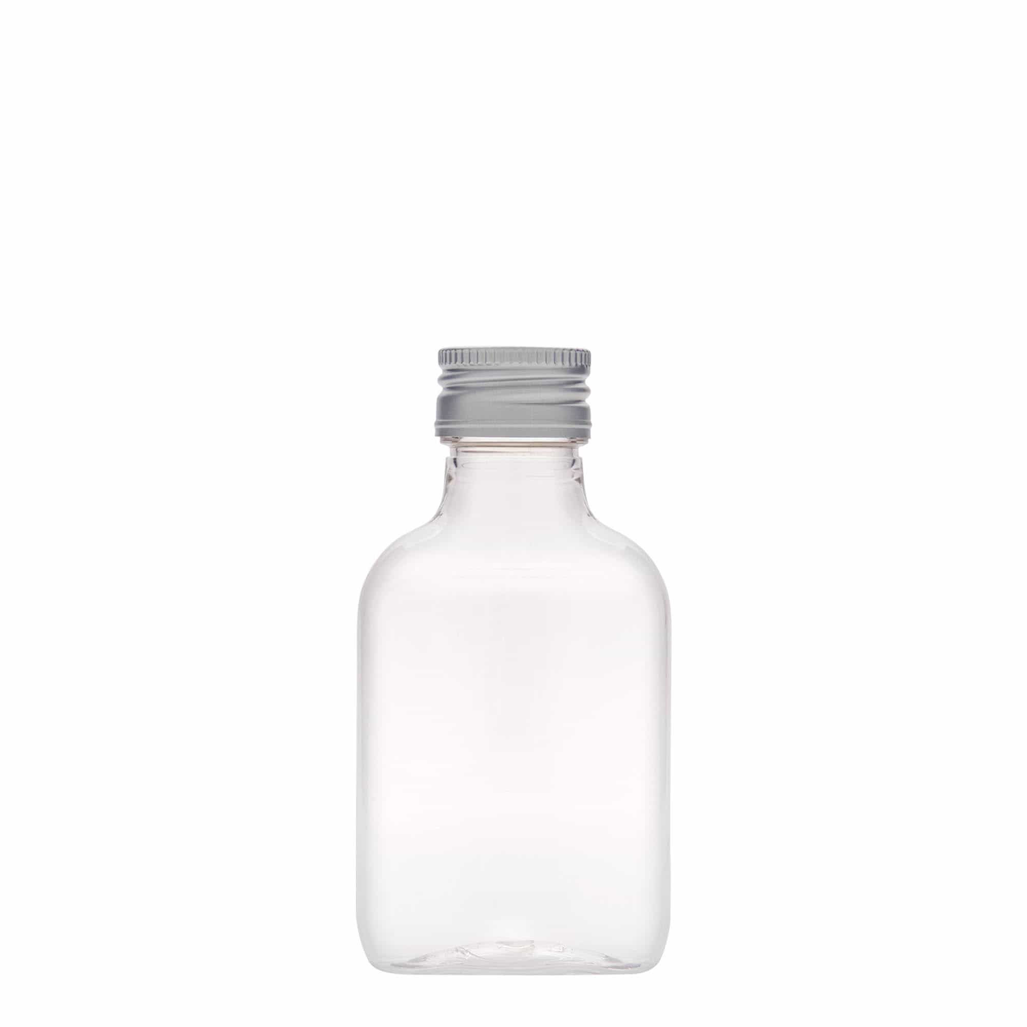 Sticluță de buzunar 100 ml, ovală, plastic PET, gura: PP 28