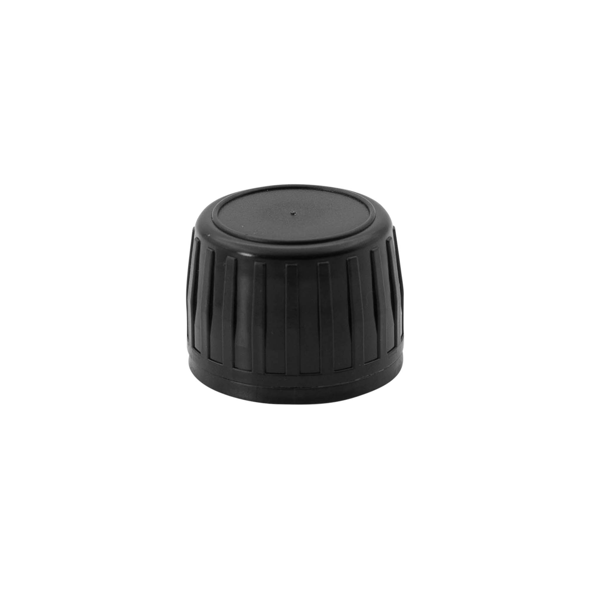 Capac cu filet, original, din plastic PP, negru, pentru gura: PP 28 Capac cu filet, original, din plastic PP, negru, pentru gura: PP 28