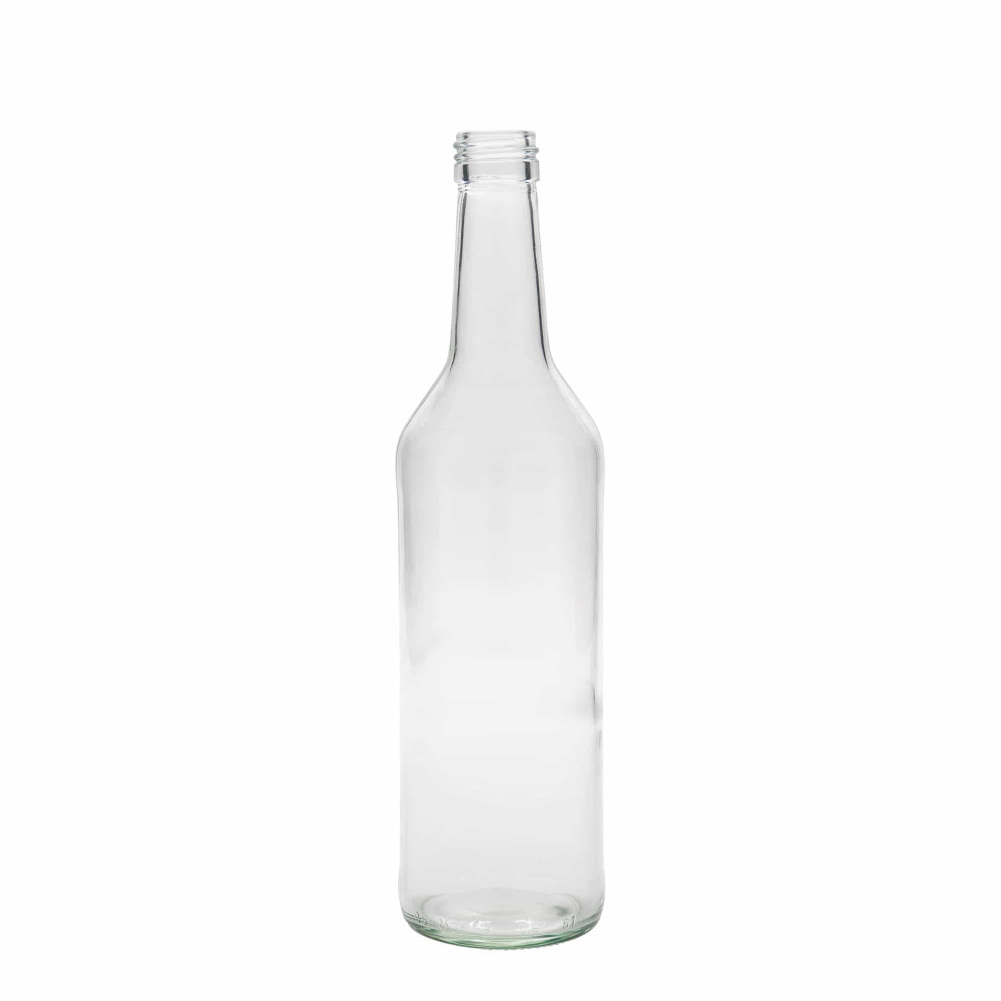 Sticlă de sticlă de 500 ml, gât drept, deschidere: PP 28