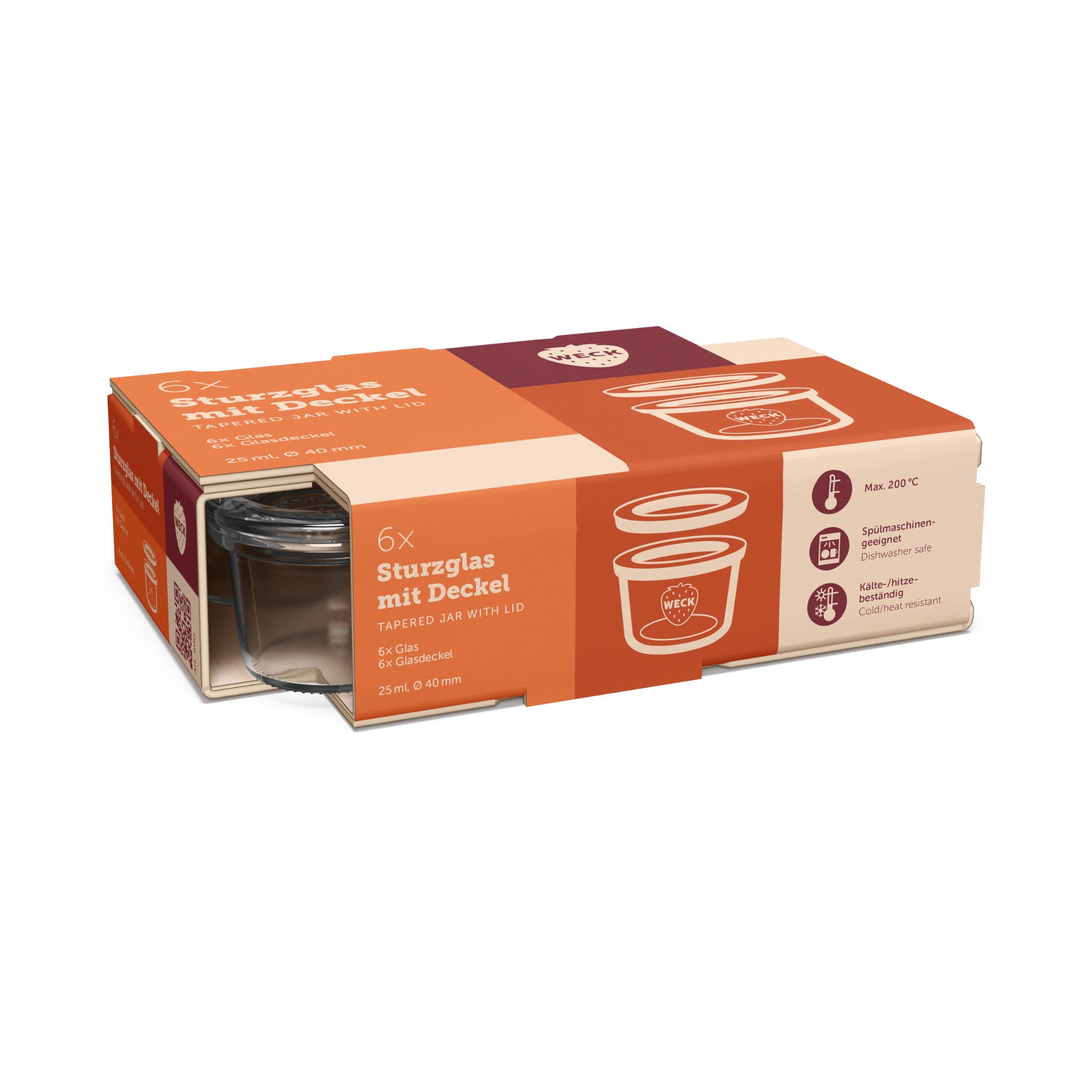 12x 35 ml borcan WECK cu gura largă cu capac de sticlă RR 40