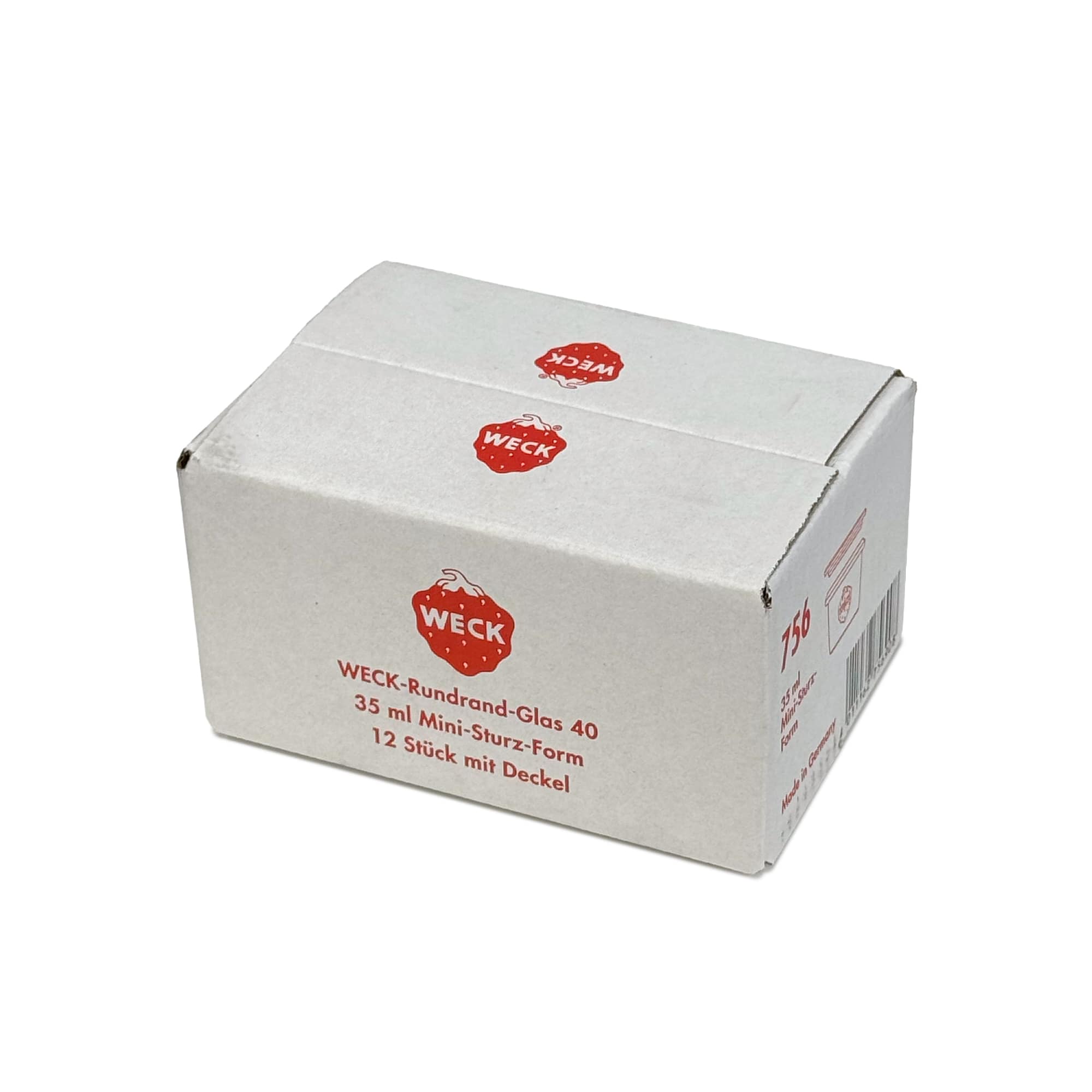 12x 35 ml borcan WECK cu gura largă cu capac de sticlă RR 40