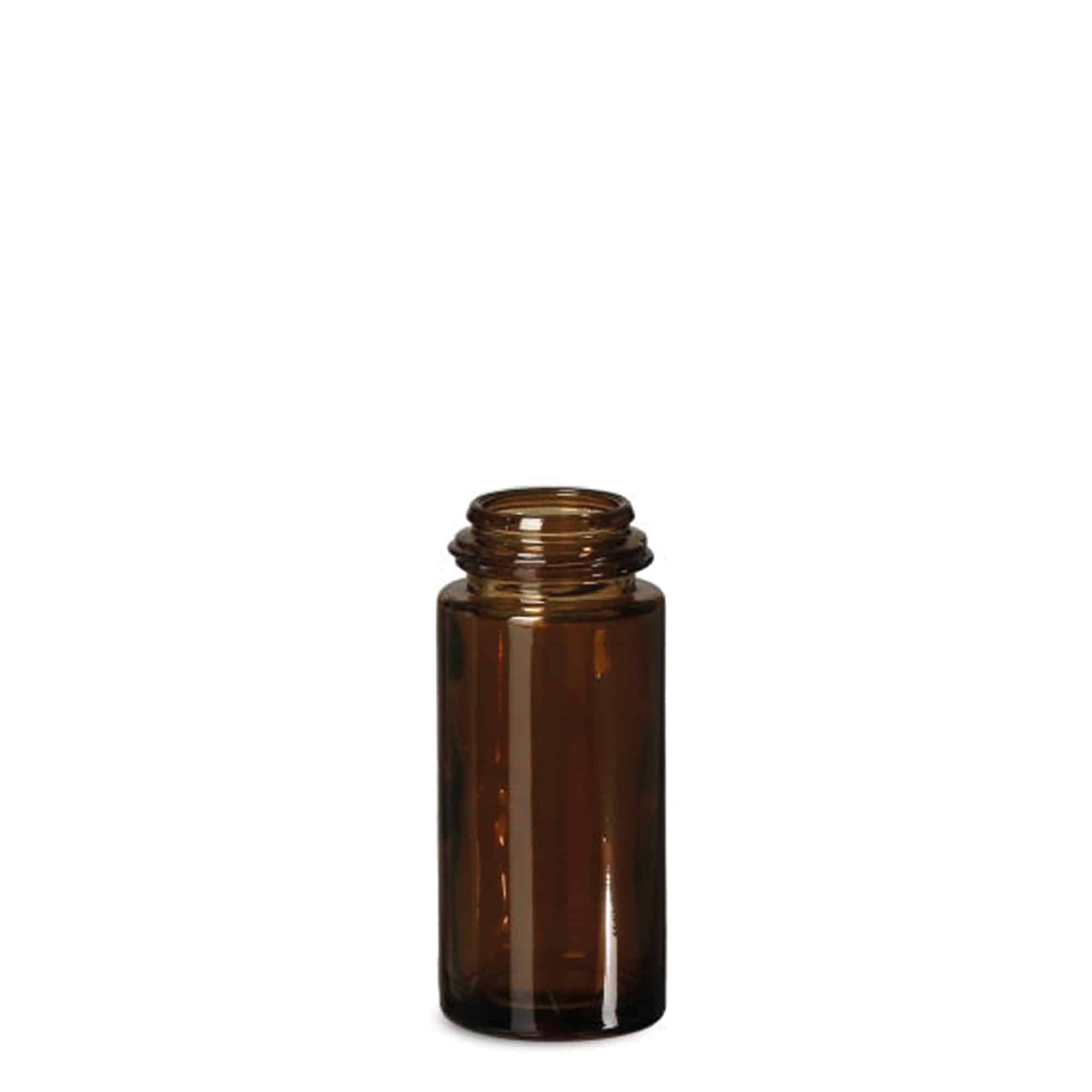 Sticlă roll-on de 50 ml, sticlă, maro, gura: capac cu filet