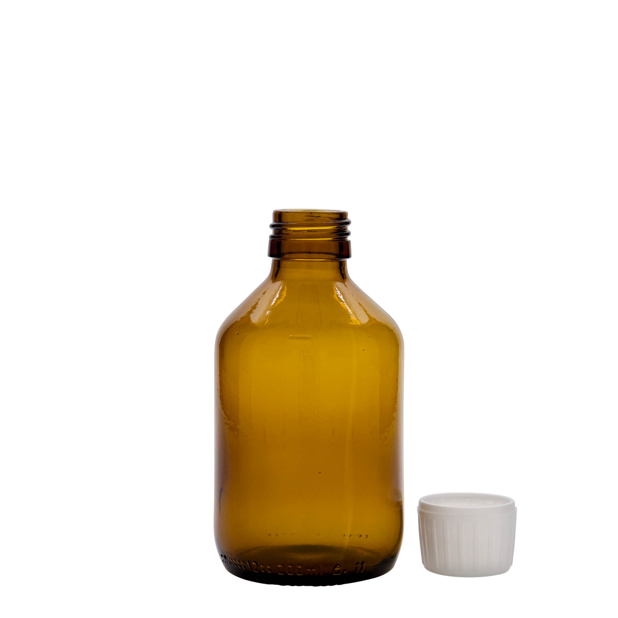 200 ml sticlă medicală, maro, sticlă, gât: PP 28