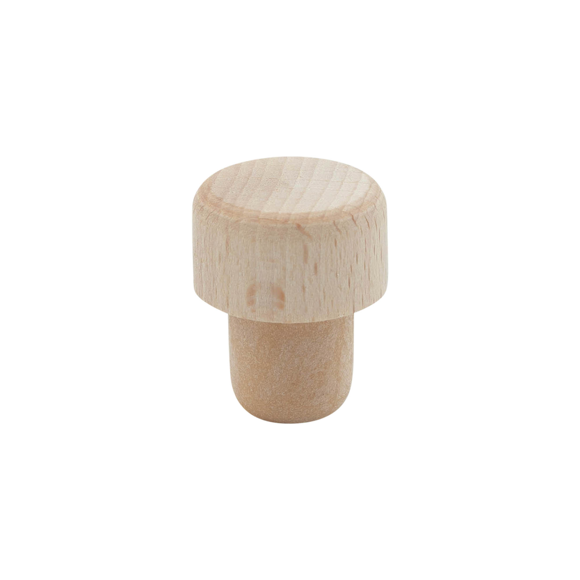 Dop cu mâner și deschidere dozatoare de 19 mm, lemn/plastic, bej, pentru gura: dop Dop cu mâner și deschidere dozatoare de 19 mm, lemn/plastic, bej, pentru gura: dop