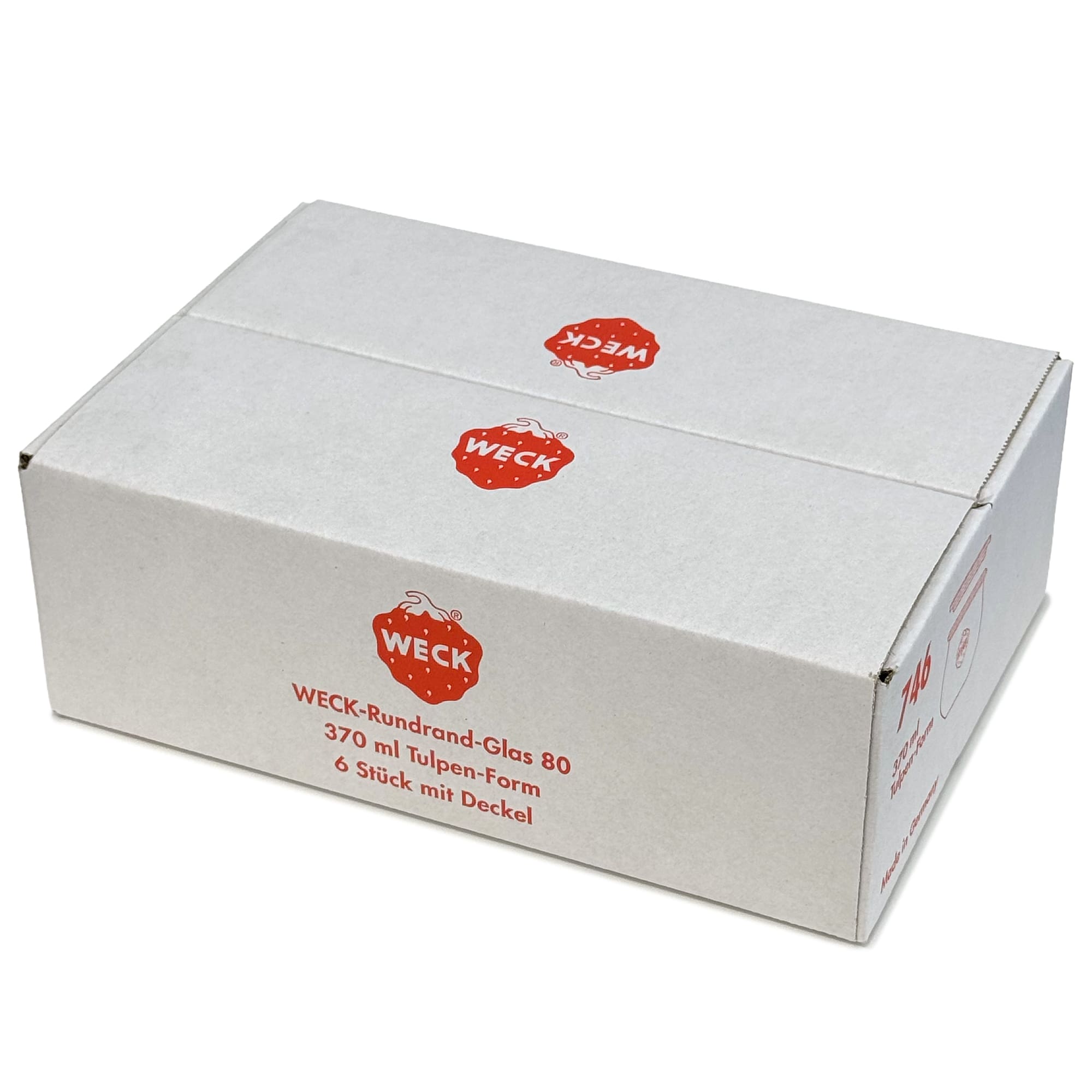 6x 370 ml borcan WECK tip lalea cu capac de sticlă RR 80