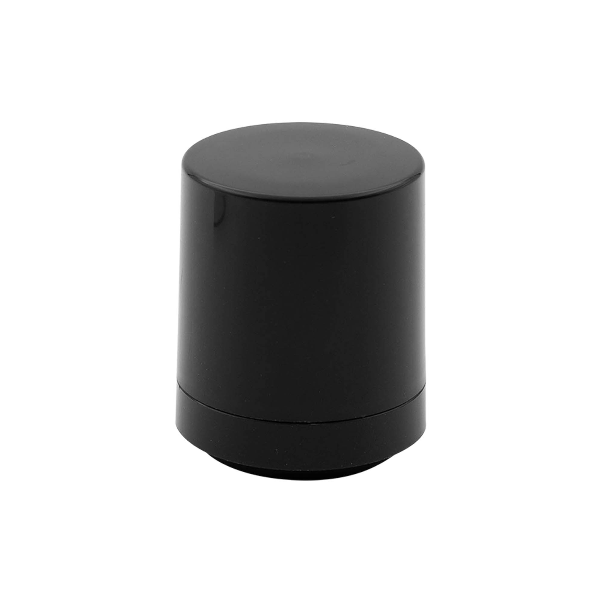 Cap pompă dozator airless „Mezzo“, tip D, plastic PP, negru cu capac negru