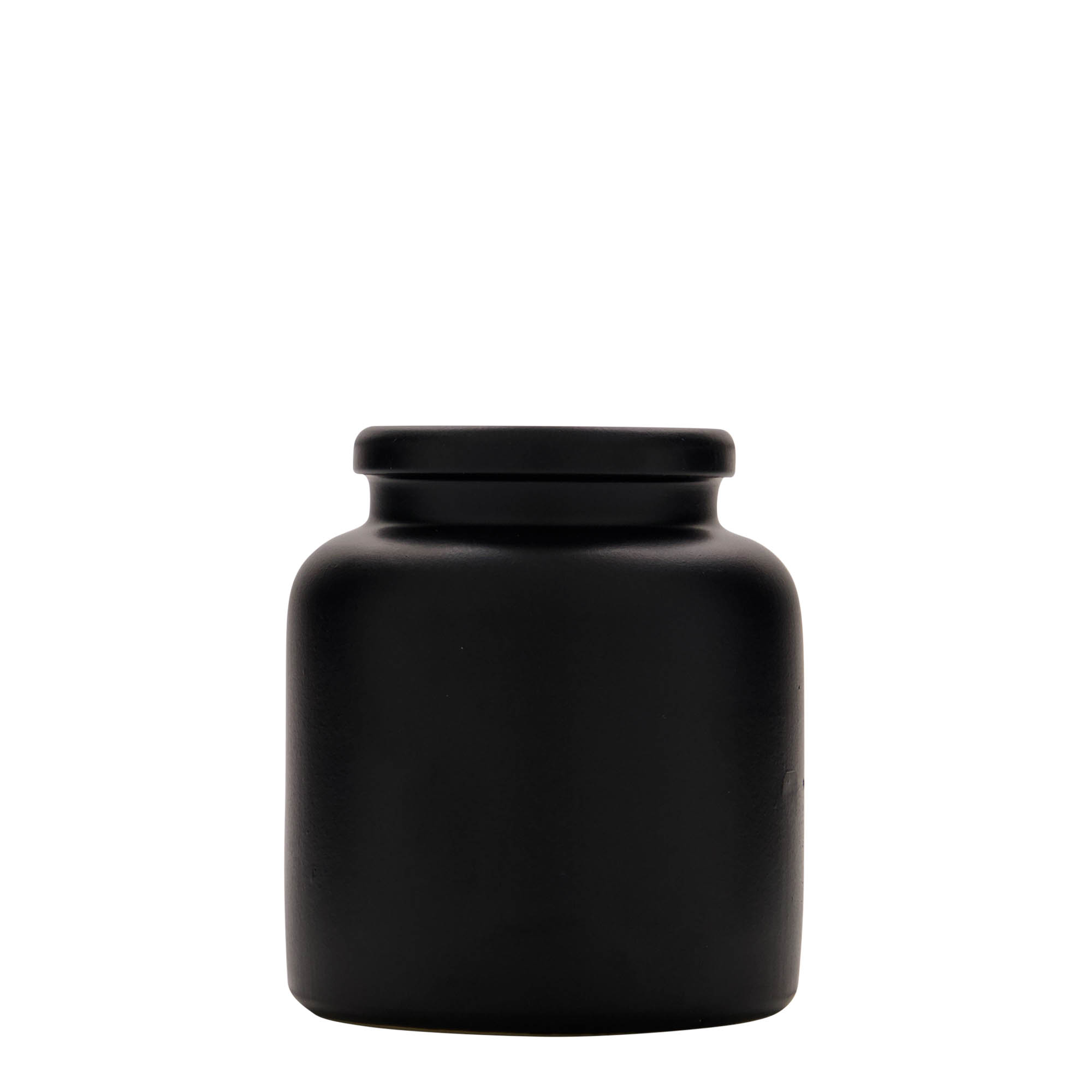 270 ml oală din ceramică de gresie, neagră, gură: capac cu margine peste buza vasului 270 ml oală din ceramică de gresie, neagră, gură: capac cu margine peste buza vasului
