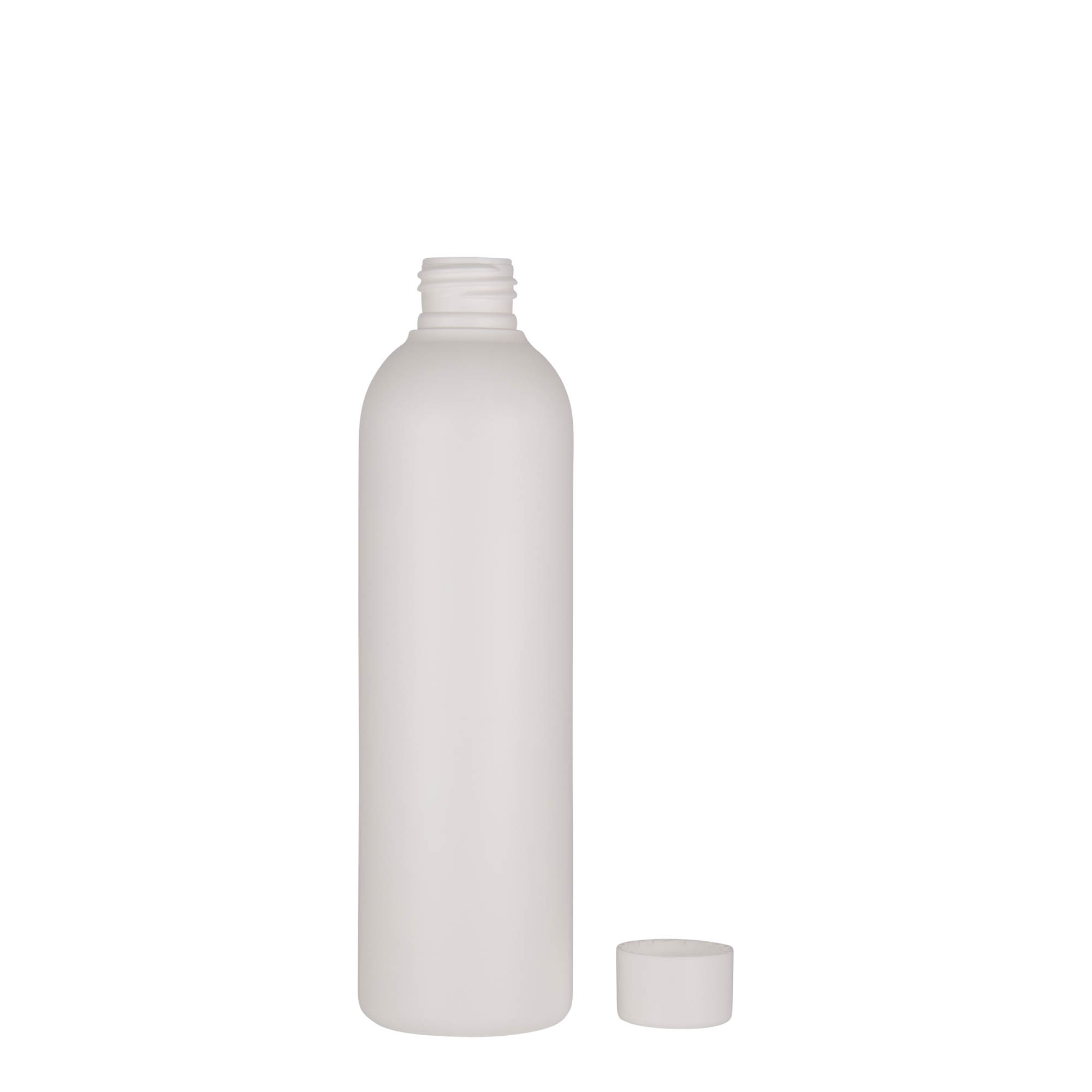 250 ml sticlă din plastic „Tuffy”, HDPE, albă, gât: 24/410