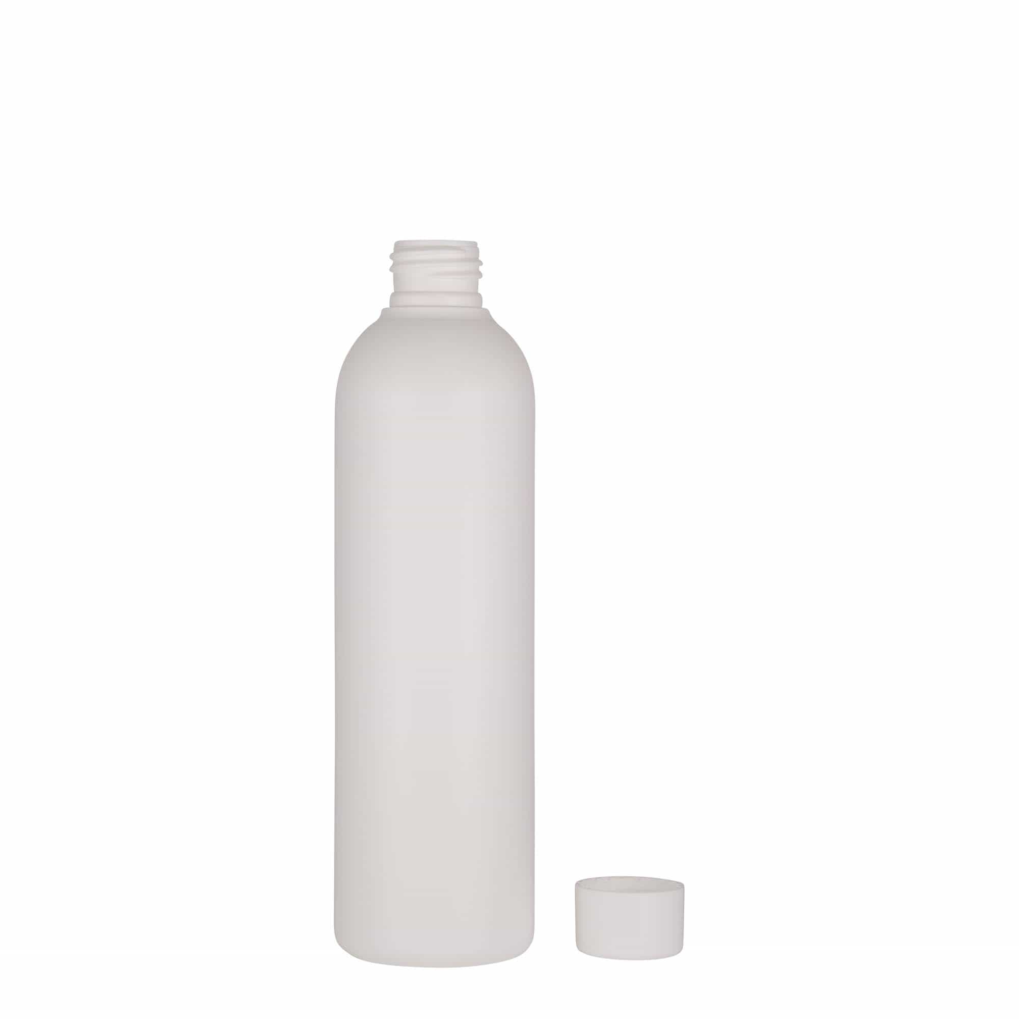 250 ml sticlă din plastic „Tuffy”, HDPE, albă, gât: 24/410