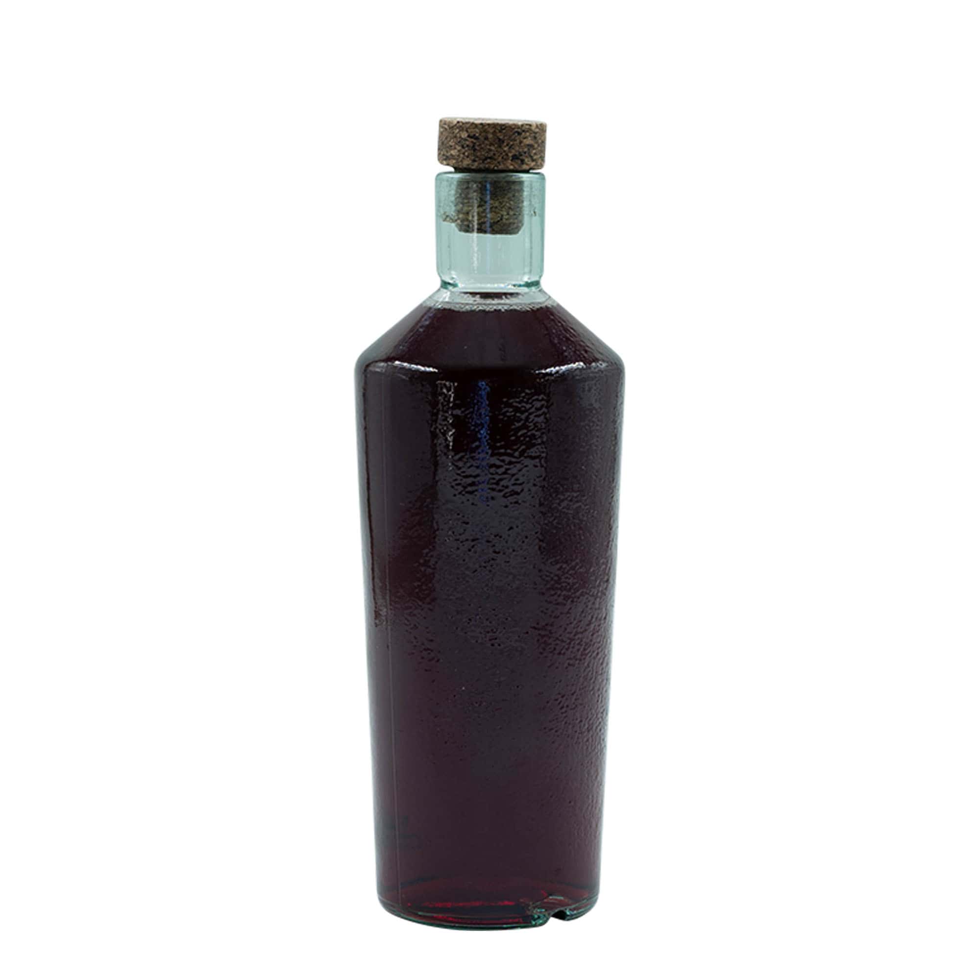 Sticlă din sticlă lucrată manual de 700 ml 'Primal', gura: dop de plută