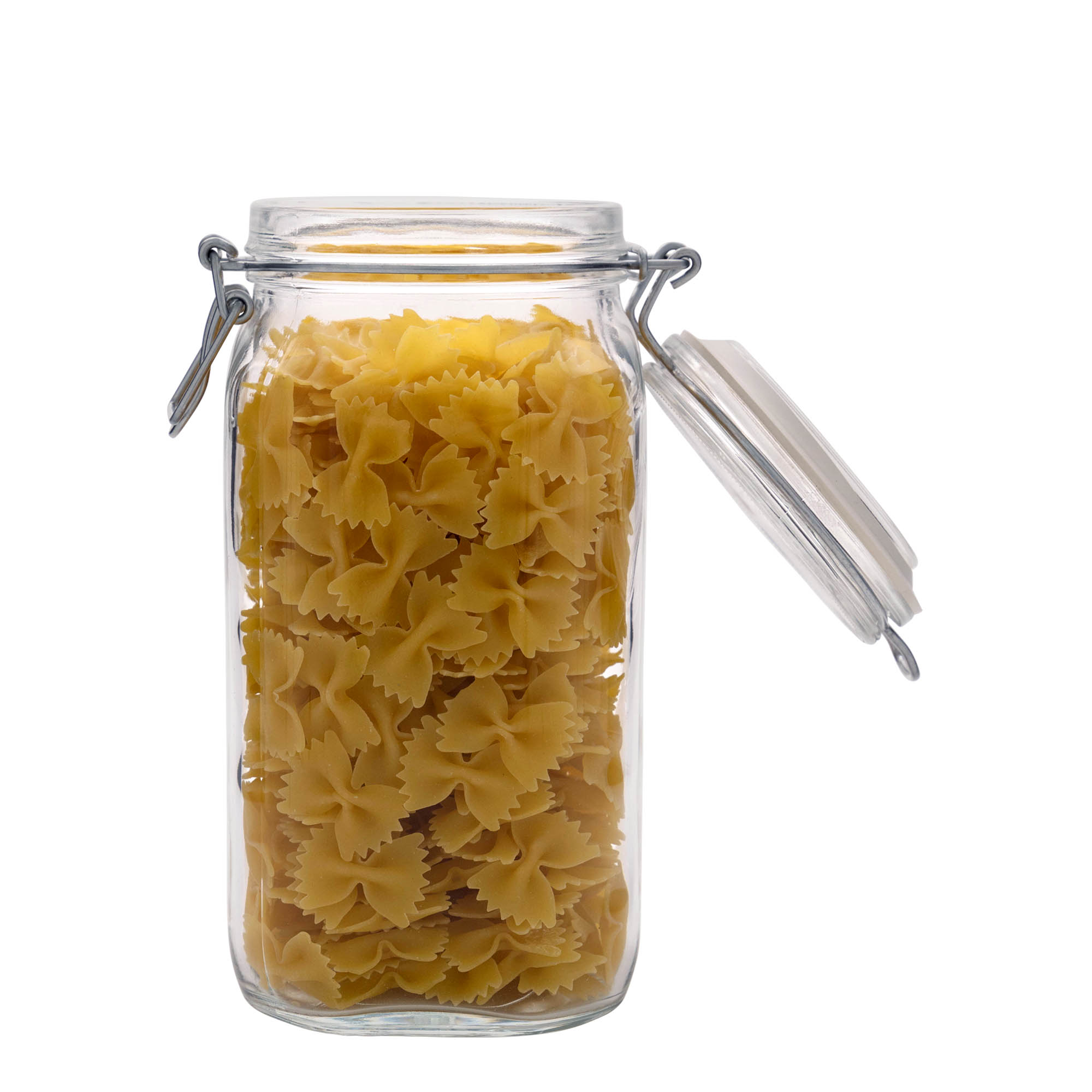 1.500 ml borcan cu clemă de sârmă „Fido”, pătrat, gura: închidere cu clemă de sârmă