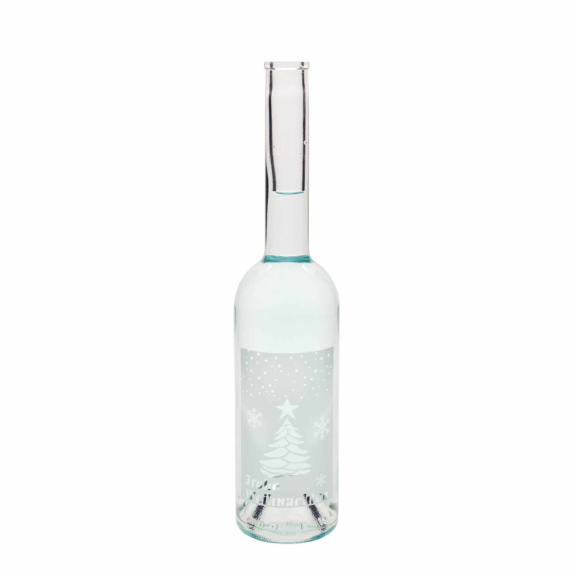 Sticlă de sticlă de 500 ml „Opera”, motiv: Crăciun alb, gură: dop de plută Sticlă de sticlă de 500 ml „Opera”, motiv: Crăciun alb, gură: dop de plută