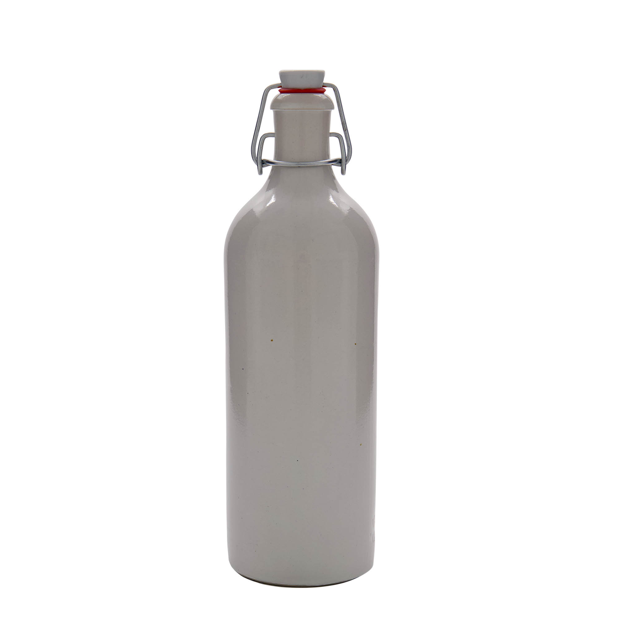 750 ml ulcior de lut, ceramică, alb, gura: capac cu clemă