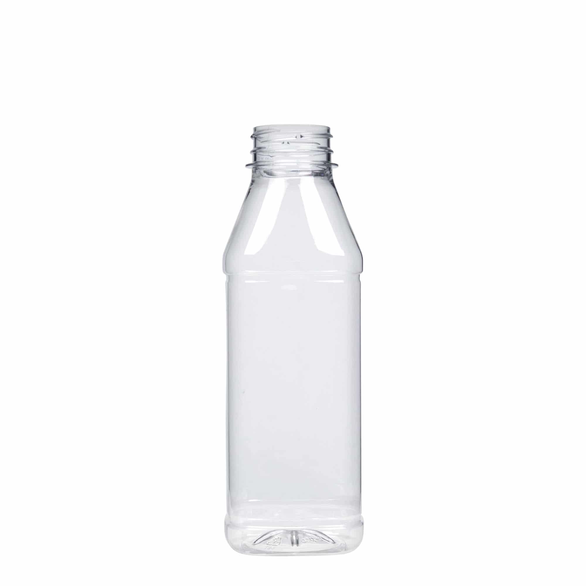 Sticlă PET 500 ml „Milk and Juice Carré”, pătrată, plastic, gura: 38 mm
