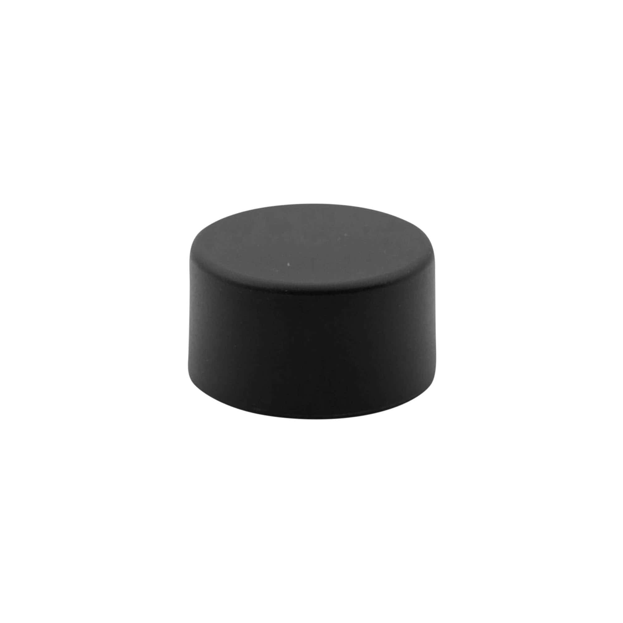 Capac cu filet, metal-plastic, negru, pentru deschidere: PP 31,5