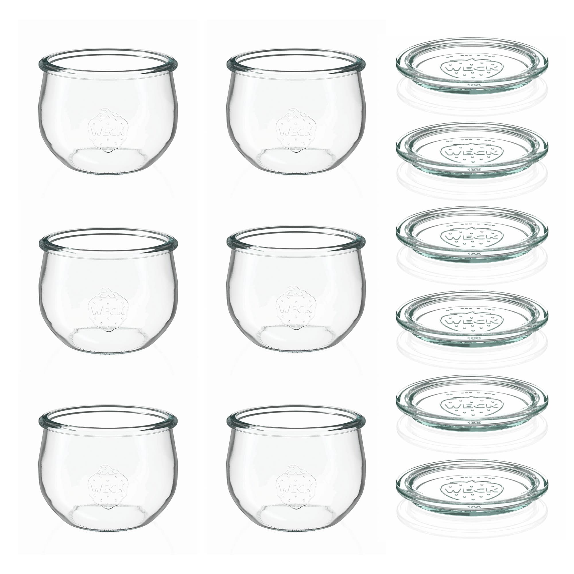 6x 580 ml borcan WECK tip lalea cu capac de sticlă RR 100