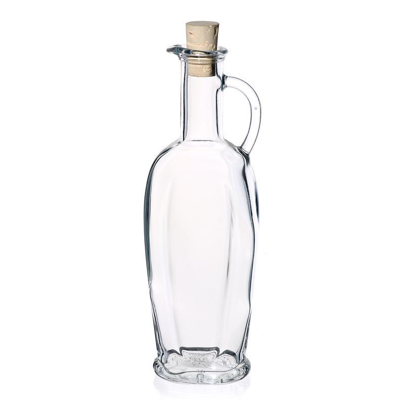 Sticlă de sticlă de 250 ml „Eleganta”, ovală, gură: dop de plută