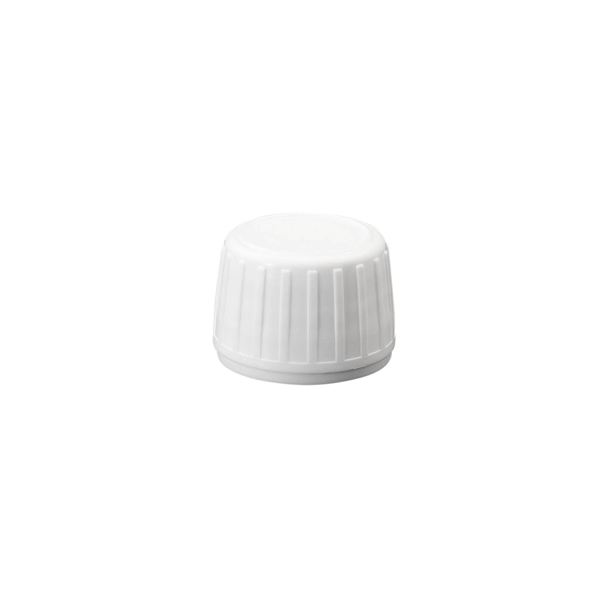 Capac cu filet, plastic PP, alb, pentru gura: PP 28