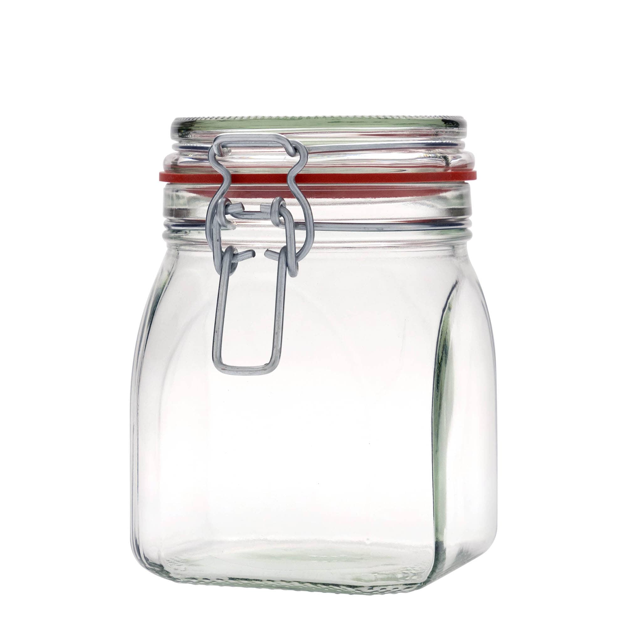 900 ml borcan cu clemă de sârmă, pătrat, gură: închidere cu clemă de sârmă