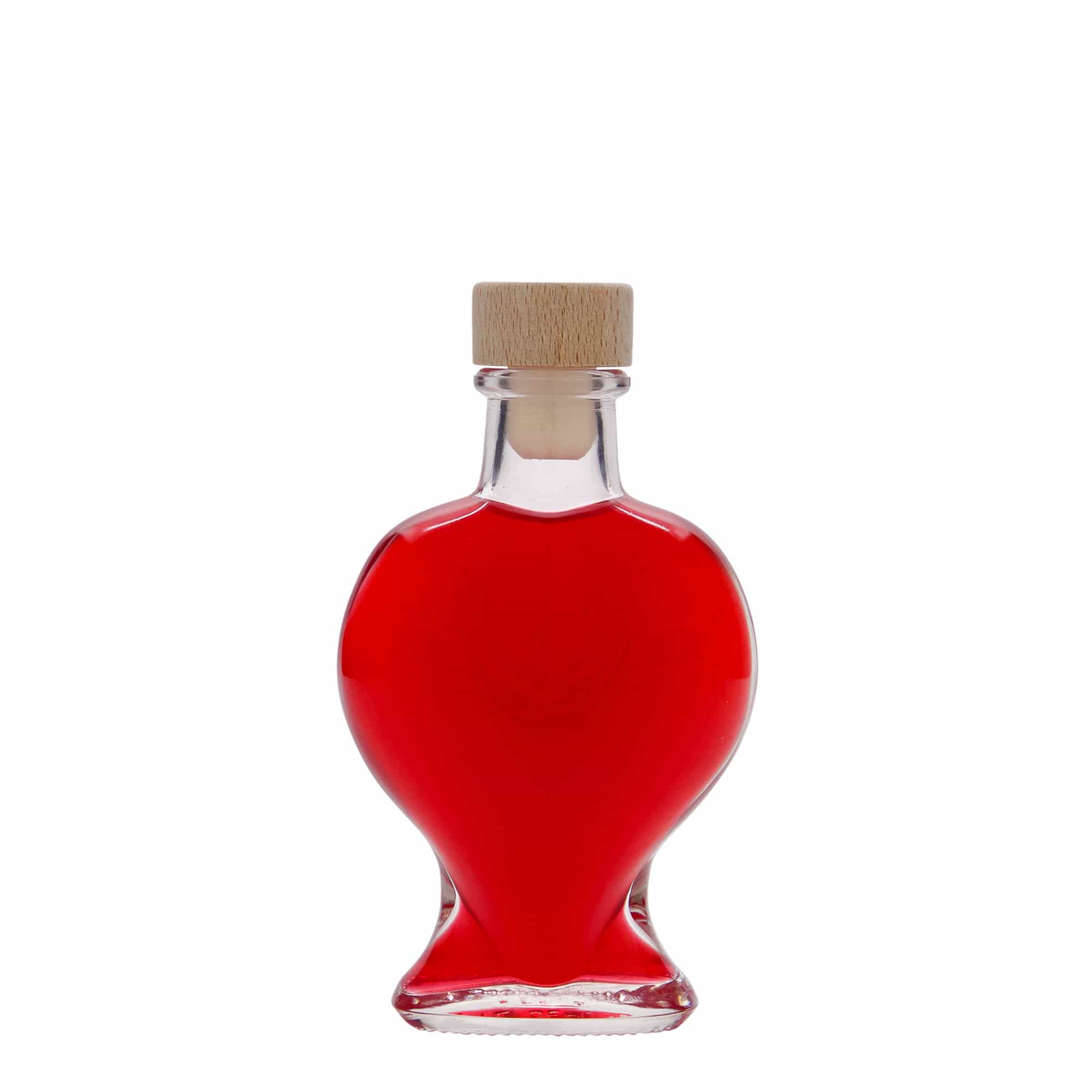 Sticlă de sticlă de 100 ml „Inimă”, gura: dop