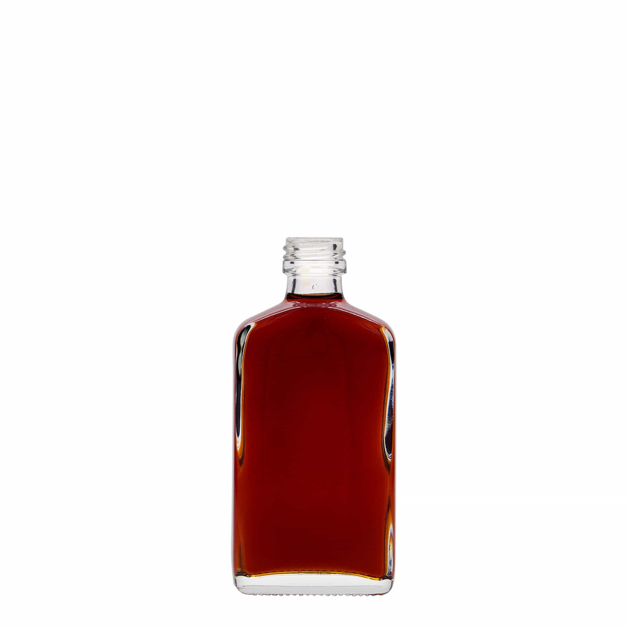 Flacon de buzunar de 50 ml, dreptunghiular, sticlă, gura: PP 18