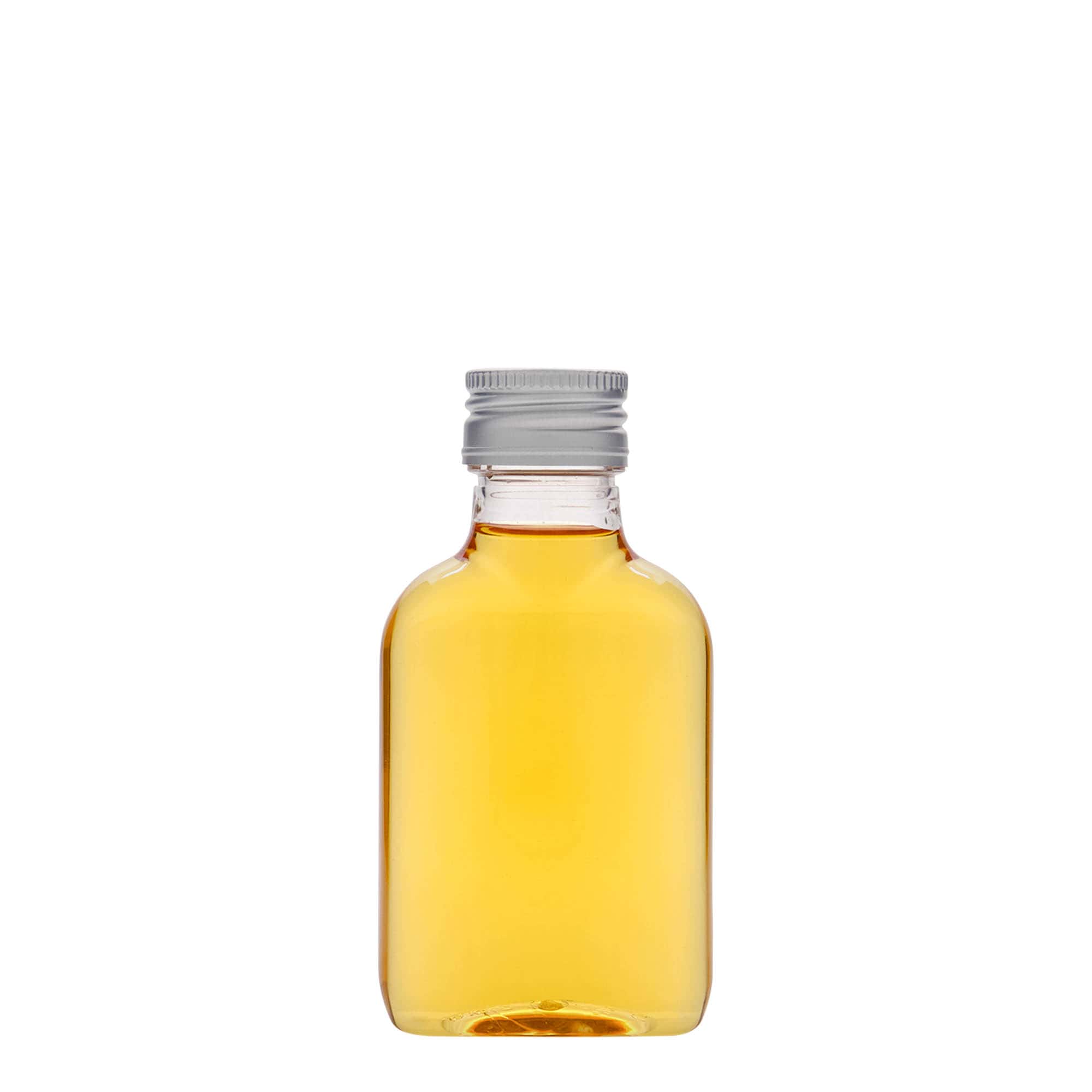 Sticluță de buzunar 100 ml, ovală, plastic PET, gura: PP 28