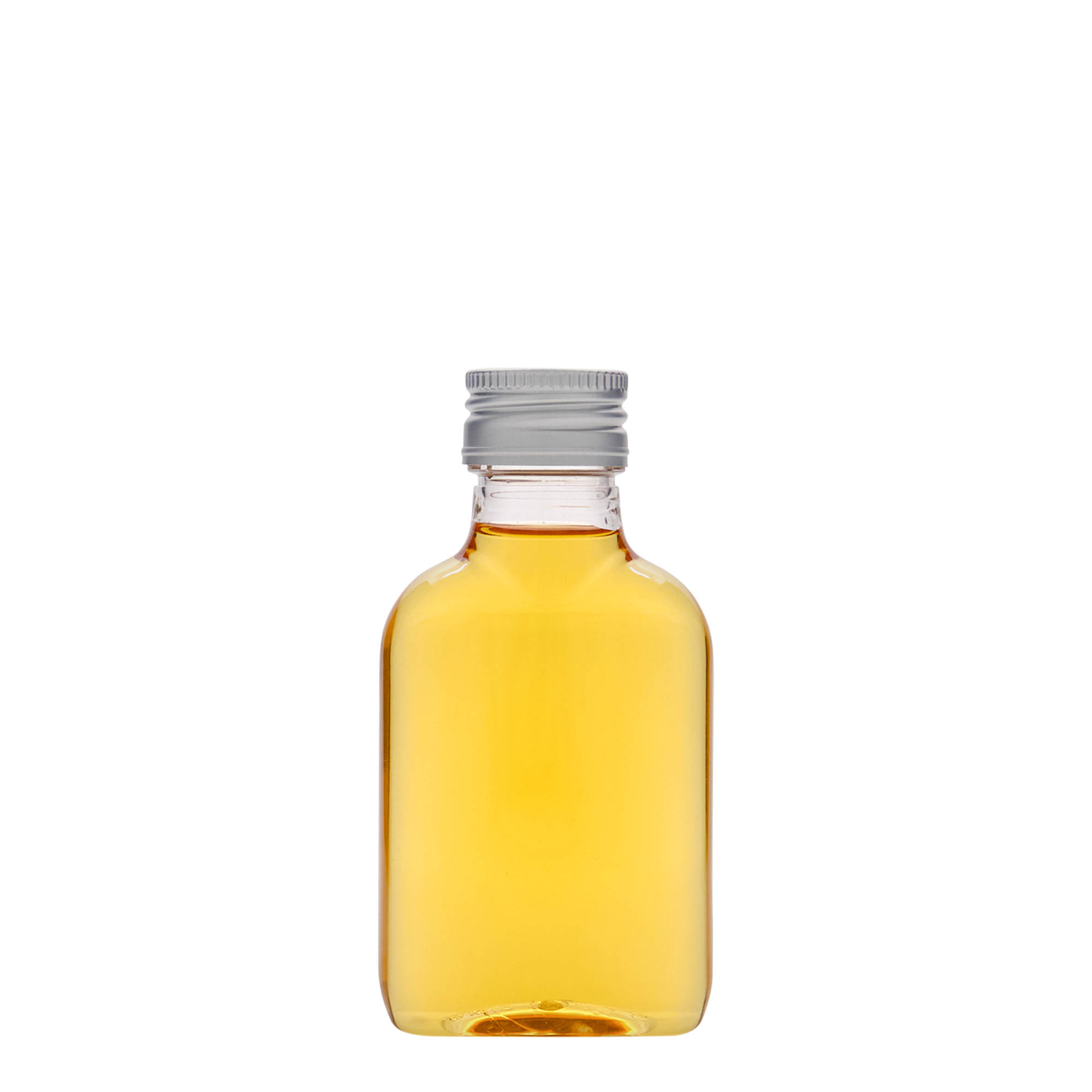 Sticluță de buzunar 100 ml, ovală, plastic PET, gura: PP 28