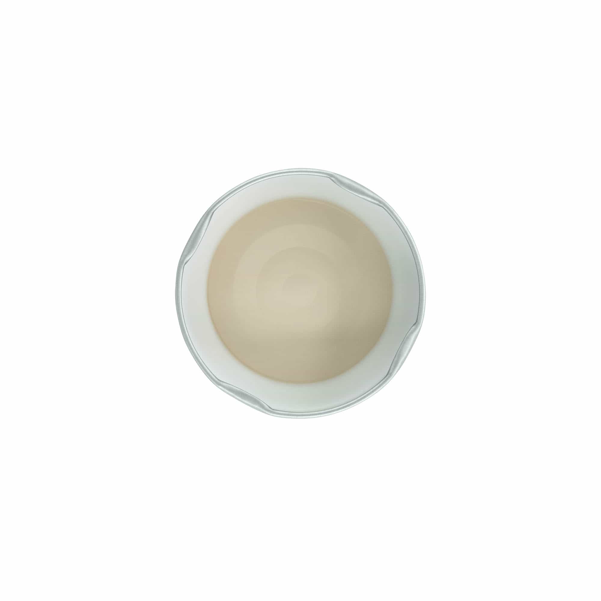 Capac cu filet adânc răsucit, tablă albă, argintiu, pentru gura: Deep-TO 63