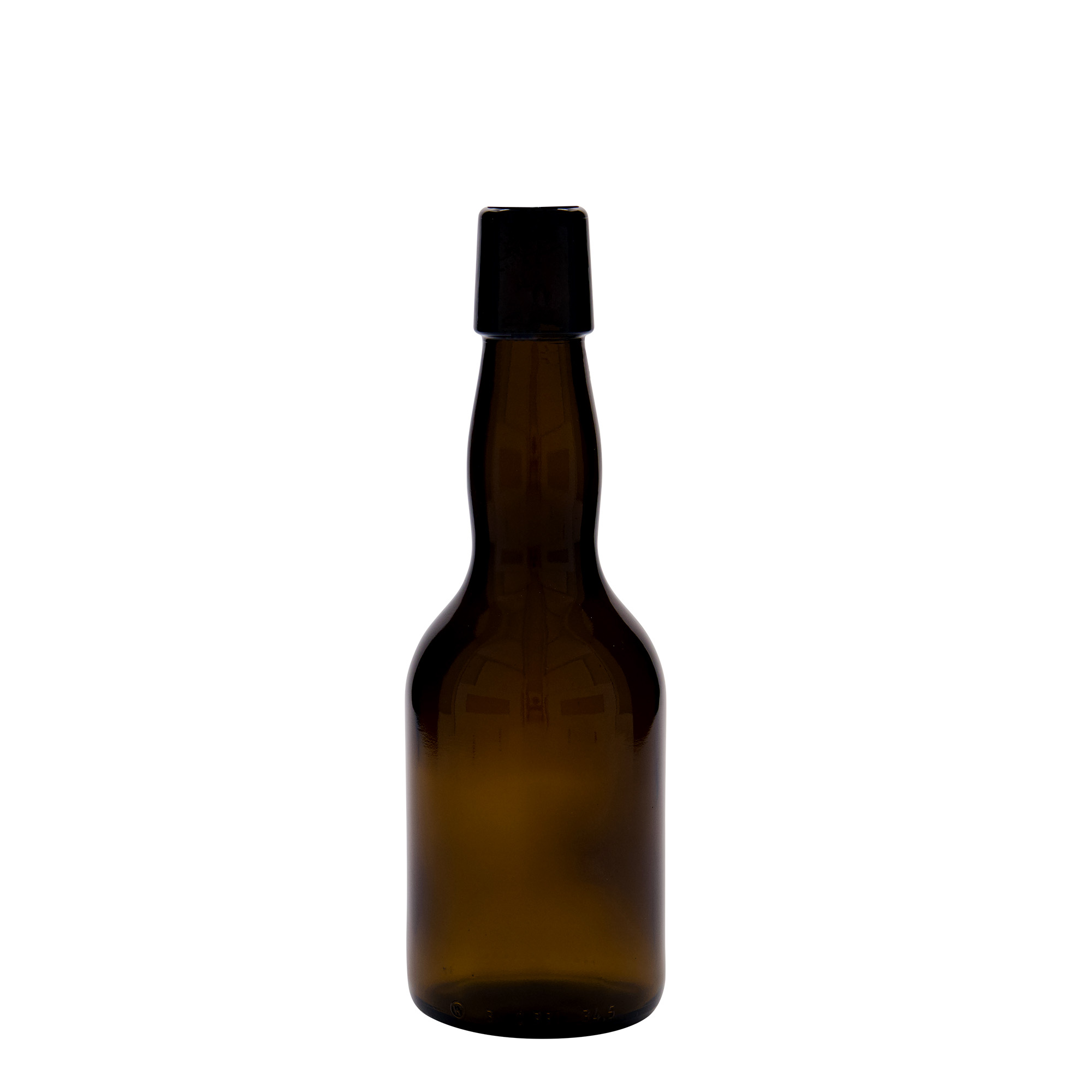 Sticlă de bere 330 ml cu gât îngust, sticlă, maro, deschidere: capac cu clemă Sticlă de bere 330 ml cu gât îngust, sticlă, maro, deschidere: capac cu clemă