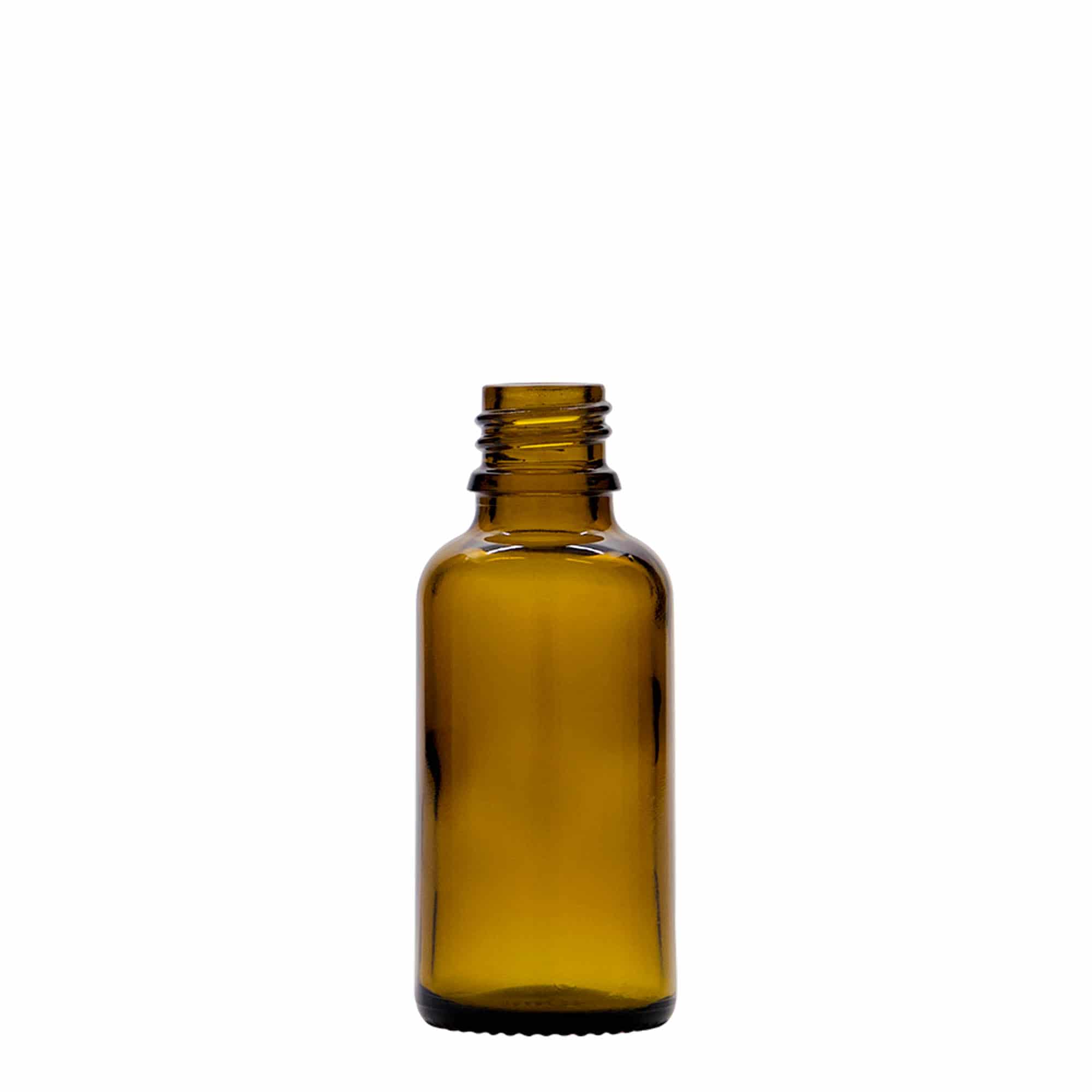 30 ml sticlă cu pipetă, medicală, sticlă, maro, gura: DIN 18
