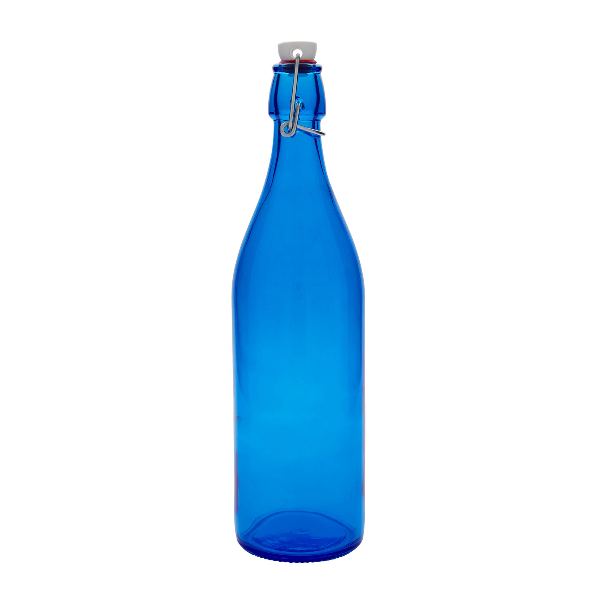 Sticlă de sticlă de 1.000 ml „Giara”, albastră, gât: închidere cu clemă Sticlă de sticlă de 1.000 ml „Giara”, albastră, gât: închidere cu clemă