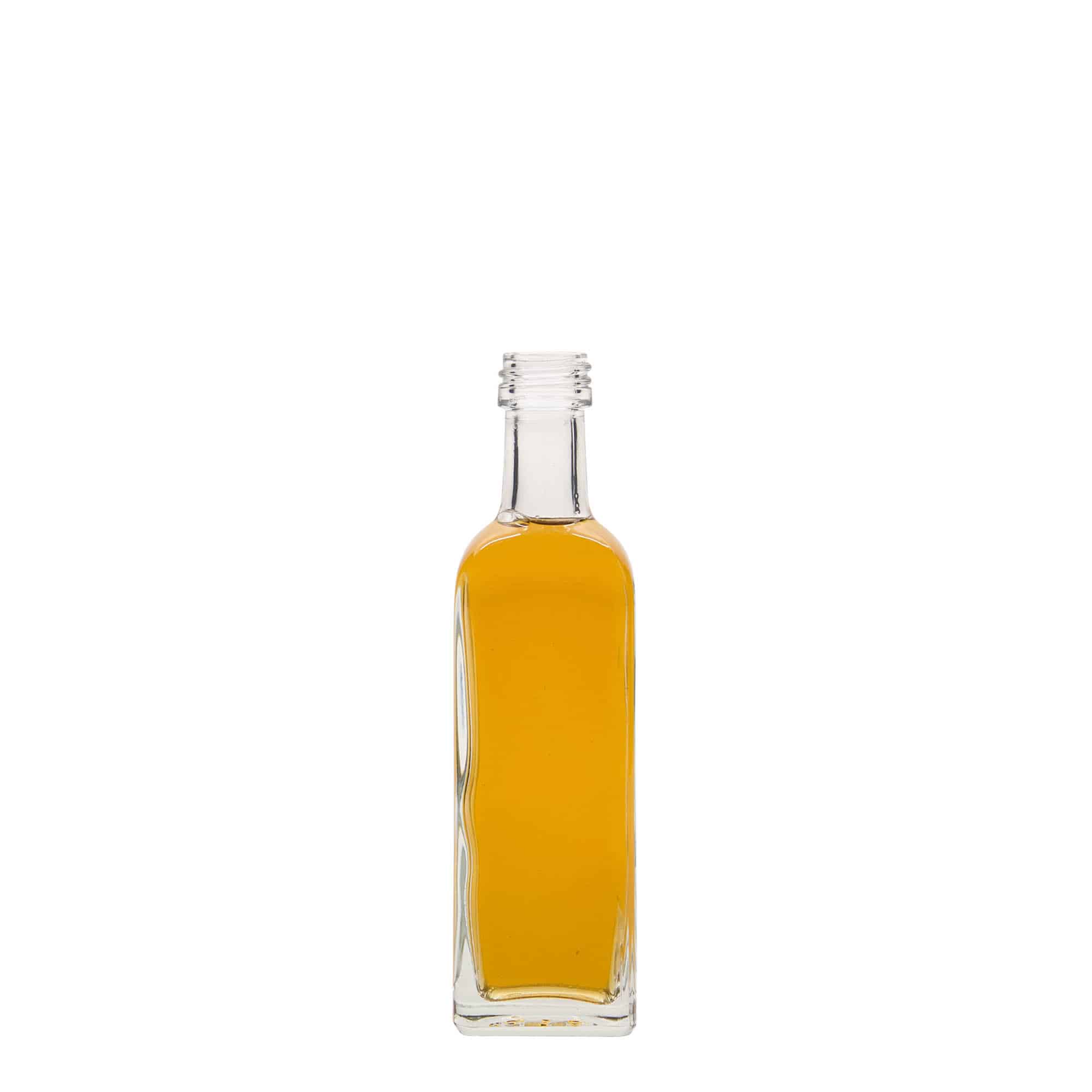 Sticlă de sticlă de 60 ml „Marasca”, pătrată, gura: PP 18