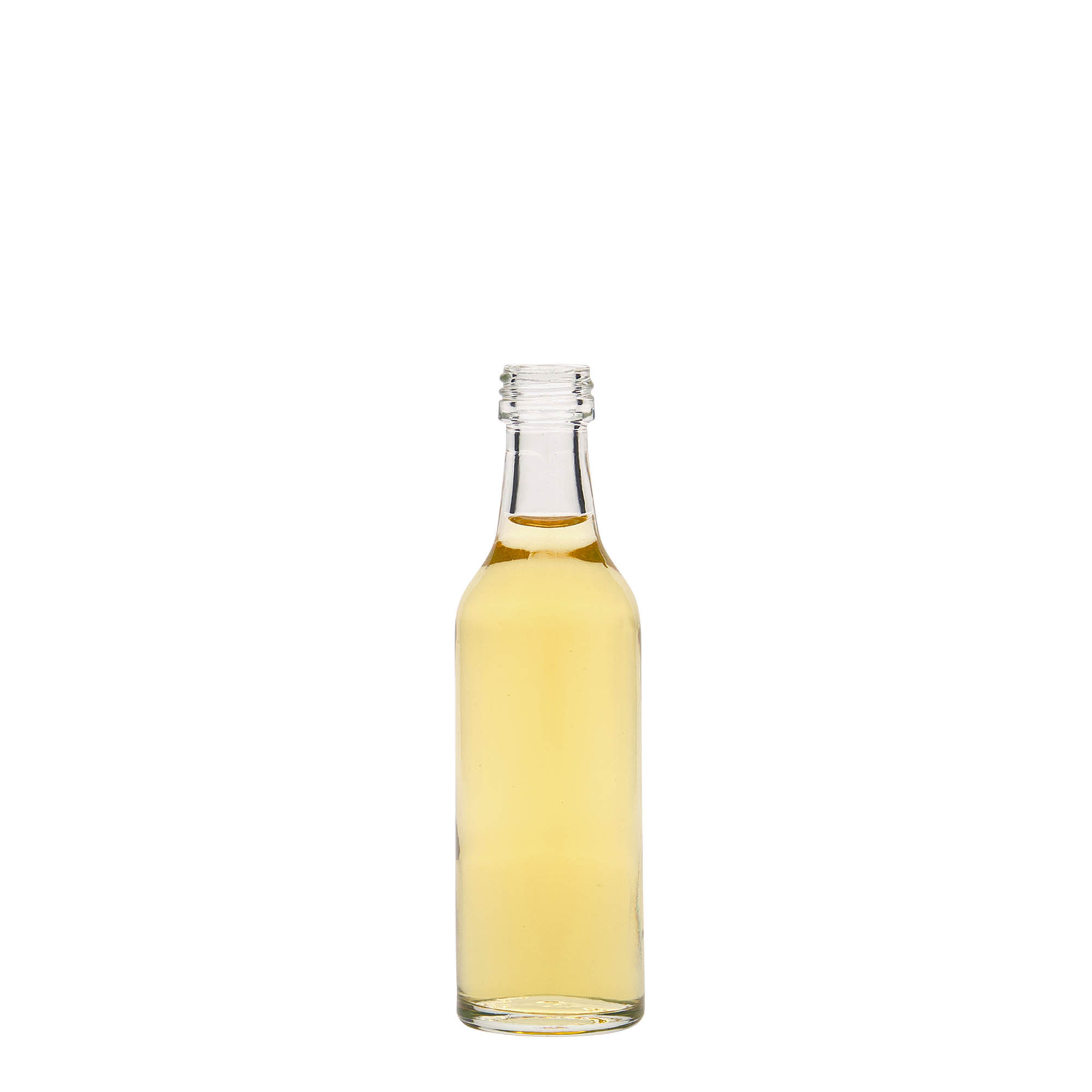 Sticlă de sticlă de 50 ml cu gât drept, deschidere: PP 18 Sticlă de sticlă de 50 ml cu gât drept, deschidere: PP 18