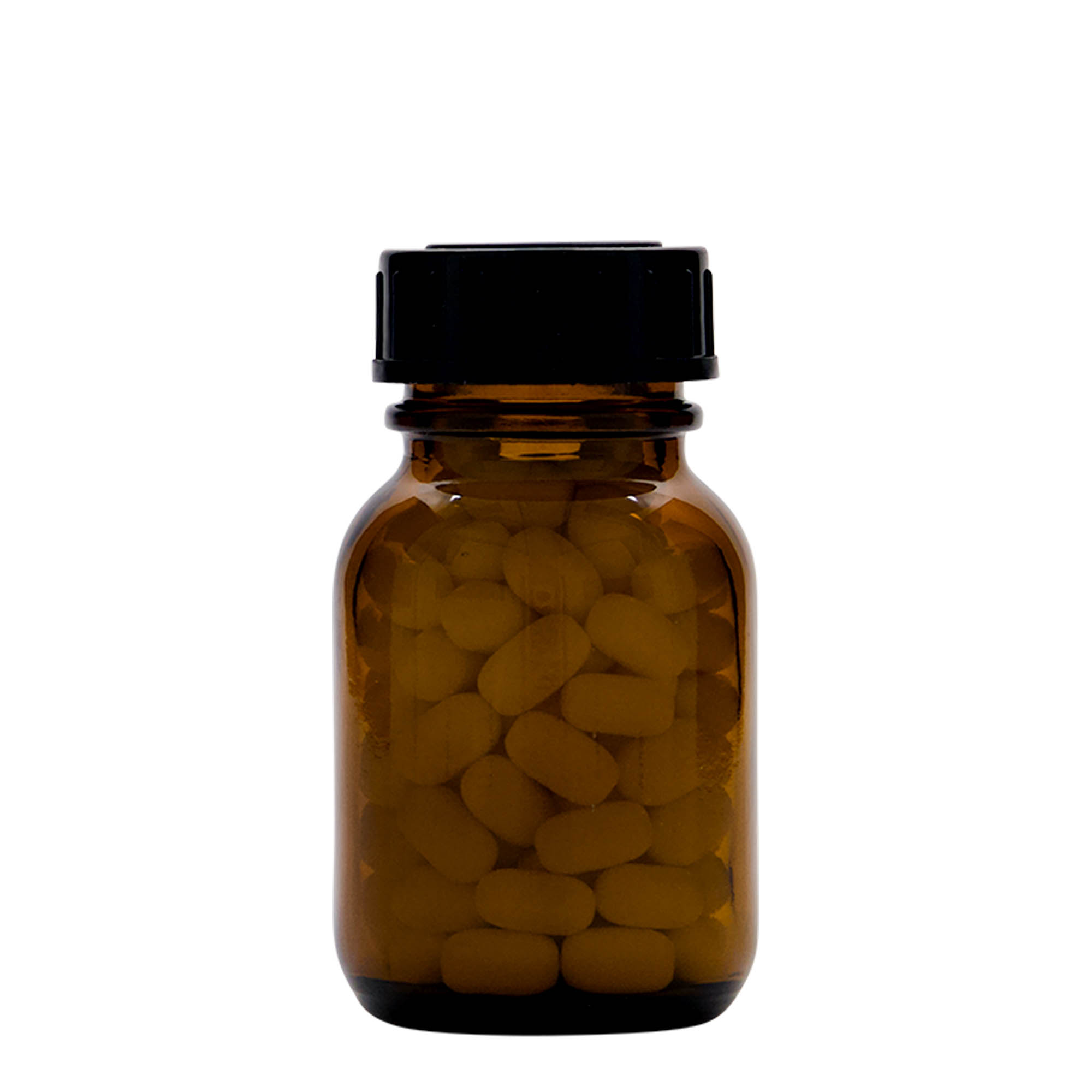 50 ml sticlă cu gât larg, maro, deschidere: DIN 32