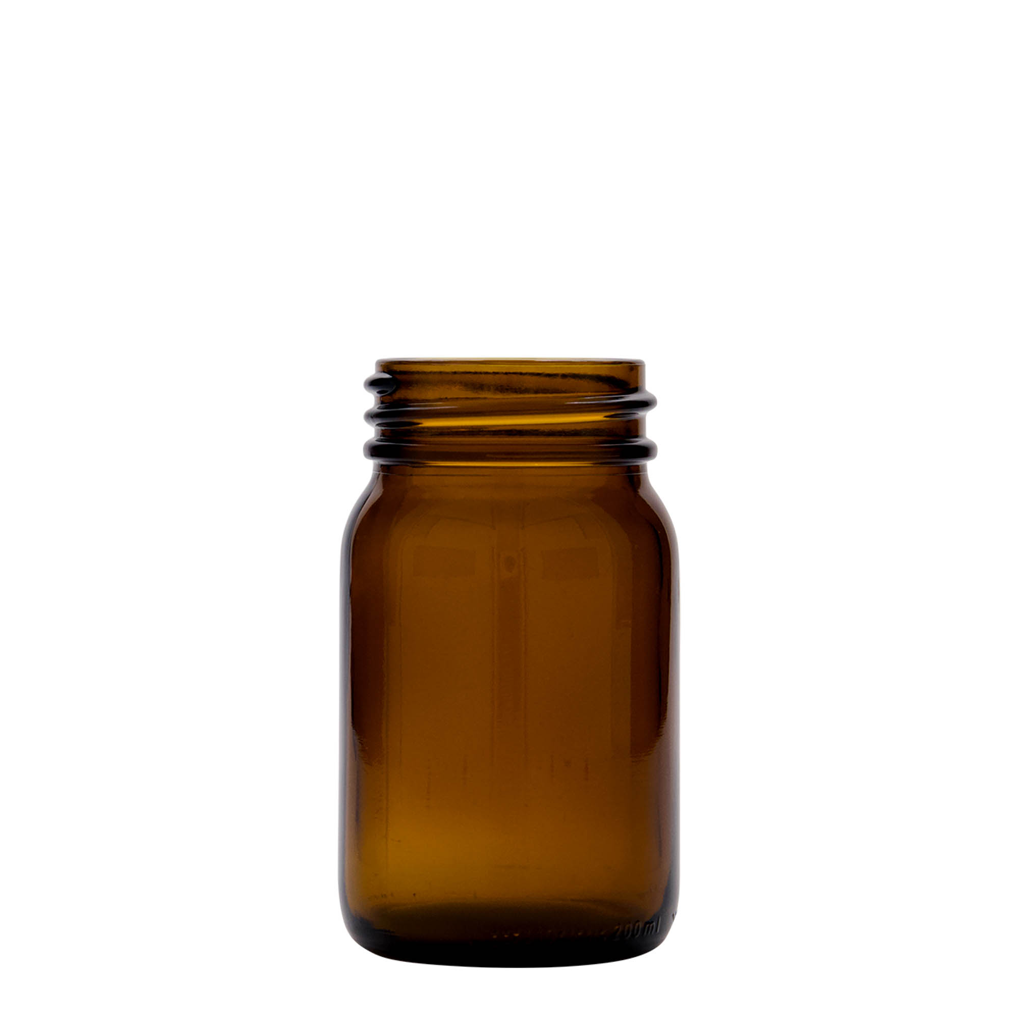 200 ml borcan cu gât larg, maro, gură: DIN 55 200 ml borcan cu gât larg, maro, gură: DIN 55